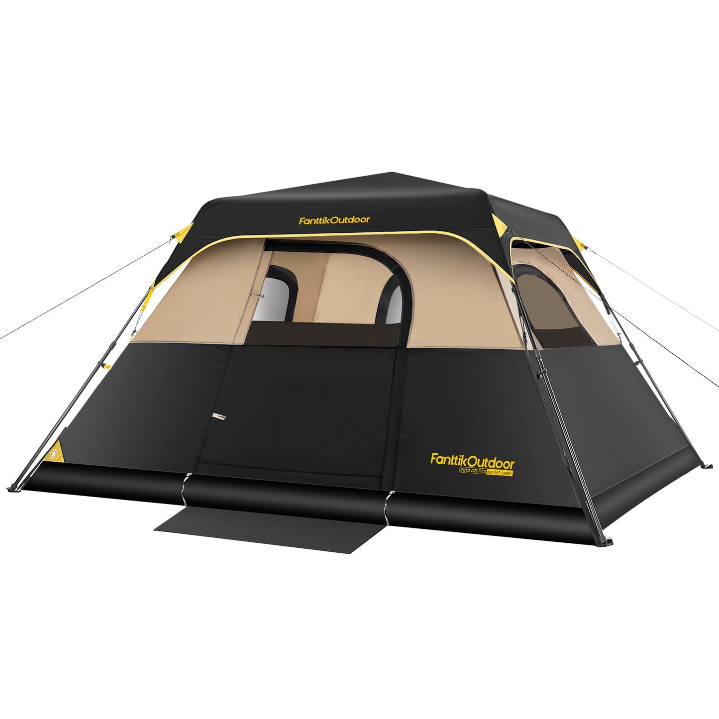 FanttikOutdoor Zeta C6 Pro Camping Tent 6 Person Instant Cabin Tent Setup in 60 Seconds with Rainfly & Windproof Portable Tent with Carry Bag for Family Camping & Hiking, Upgraded Ventilation