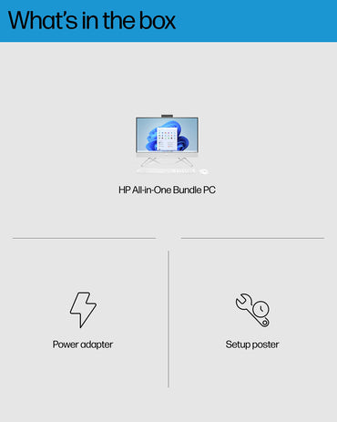 HP All-in-One Bundle PC, 23.8" FHD Micro-Edge Touchscreen Display, AMD Ryzen 5 processor, AMD Radeon Graphics, 12 GB RAM, 512 GB SSD, Windows 11 Home OS, Wi-Fi (24-cb1142, 2022)