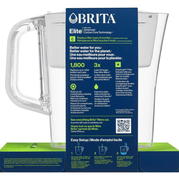 Brita Metro Water Filter Pitcher, BPA-Free Water Pitcher, Replaces 1,800 Plastic Water Bottles a Year, Lasts Two Months or 40 Gallons, Includes 1 Filter, Kitchen Accessories, Small - 6-Cup Capacity