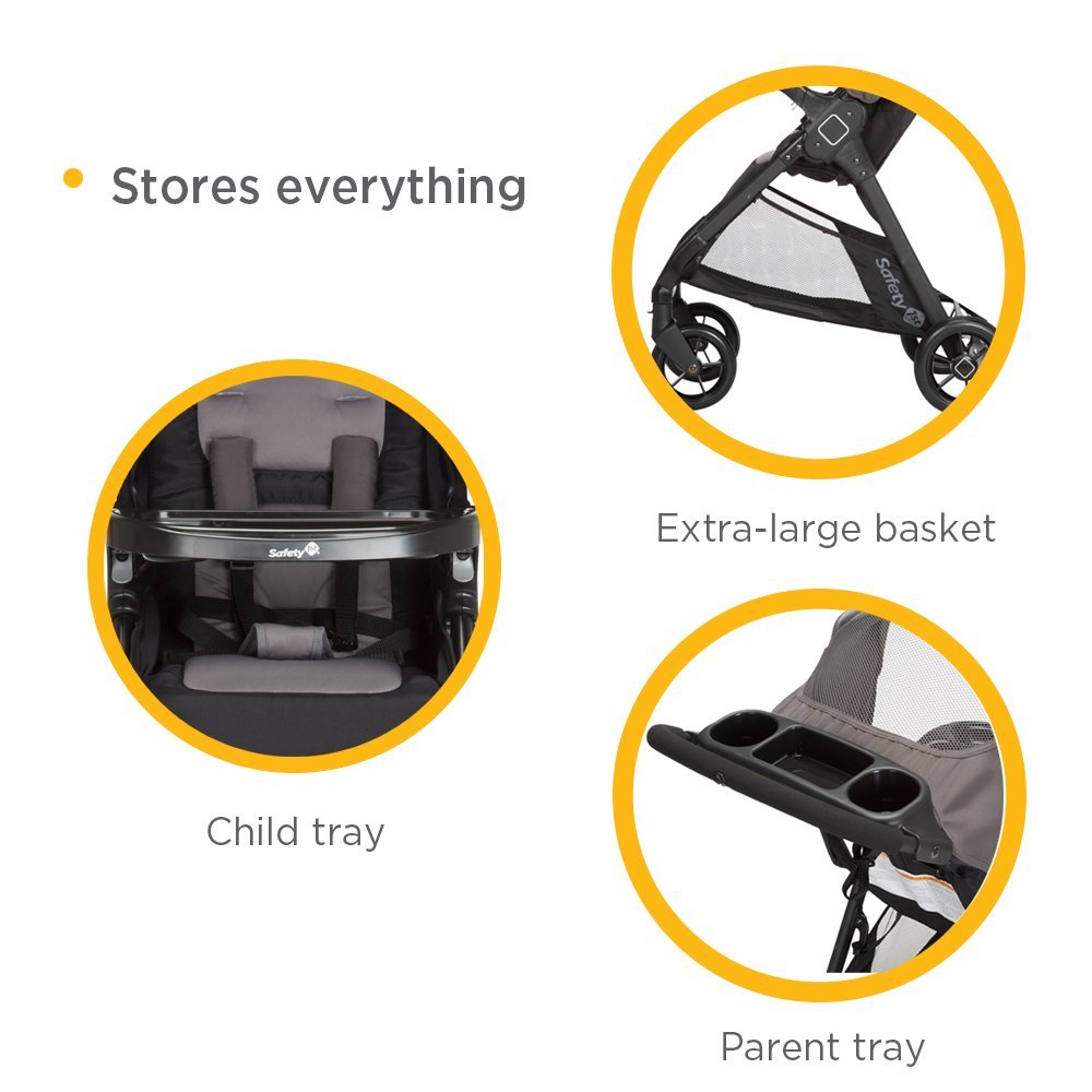 Safety 1st Smooth Ride Travel System Stroller and Car Seat OnBoard 35 LT - Efficient Infant Car Seat Stroller and Infant Car Seat and Stroller Combo, Monument