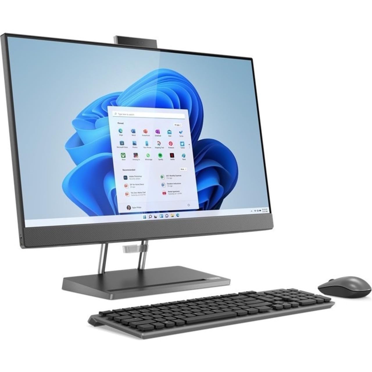 Lenovo IdeaCentre AIO 5 AIO Desktop 27" QHD IPS Anti-Glare Touchscreen 350nits 100Hz Intel 14-core i7-12700H Processor 16GB RAM 512GB SSD 5MP+ IR Camera JBL Win11 Grey + HDMI Cable