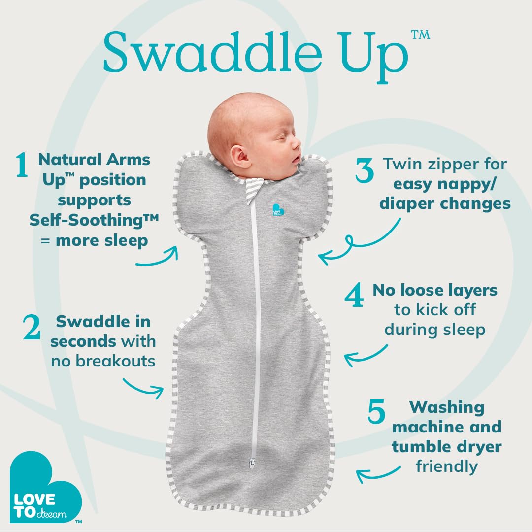 Love to Dream Swaddle UP, Baby Sleep Sack, Self-Soothing Swaddles for Newborns, Get Longer Sleep, Snug Fit Helps Calm Startle Reflex, New Born Essentials for Baby, 13-19 lbs, Dreamer