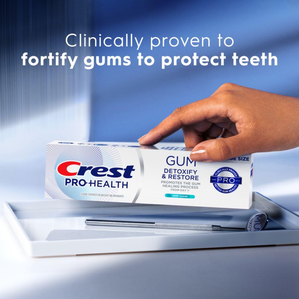 Crest Pro-Health Gum Detoxify and Restore Deep Clean Toothpaste 4.8oz Pack of 3 Anticavity, Antibacterial Flouride Toothpaste, Clinically Proven, Gum and Enamel Protection