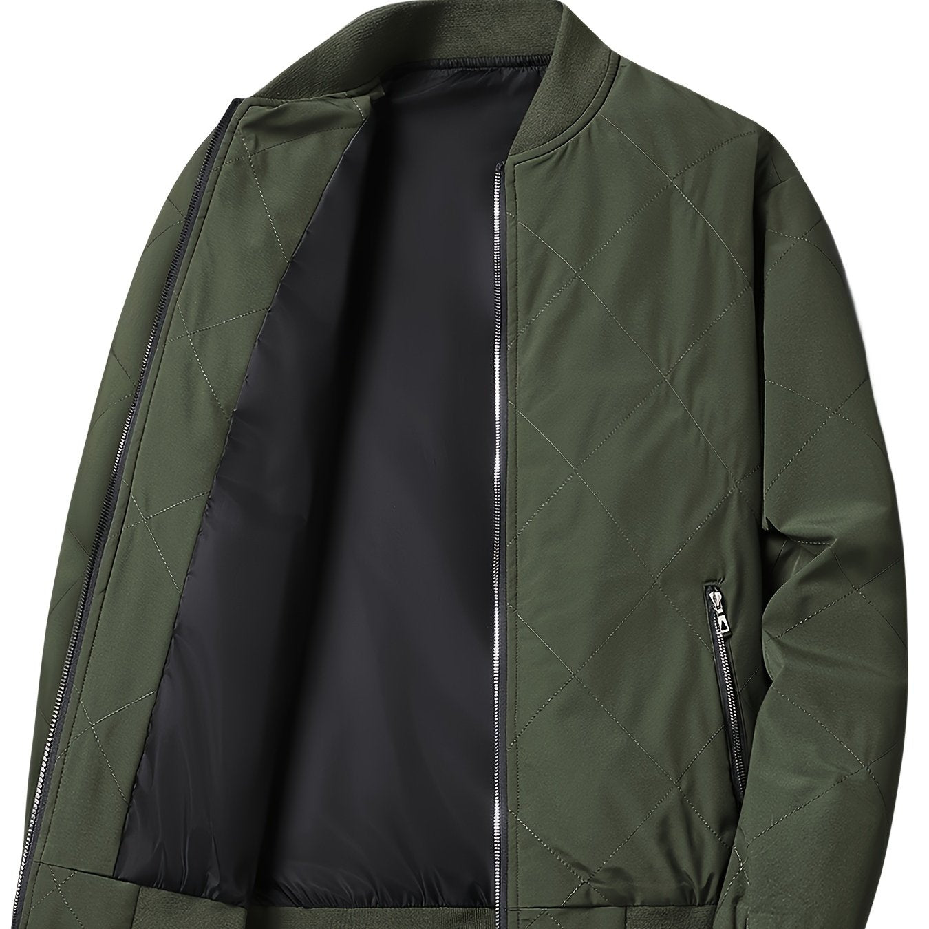 Men's Regular Fit Solid Color Sherpa Lined Varsity Jacket, Casual Fleece Lined Baseball Jacket Coat for Winter Autumn