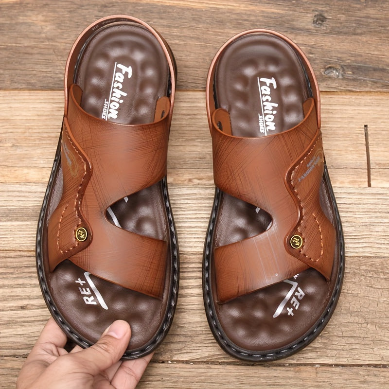 Men's Dual Purpose Sandals, Casual Hollow Out Non Slip Shoes, Open Toe Shoes For Outdoor Beach, Spring And Summer