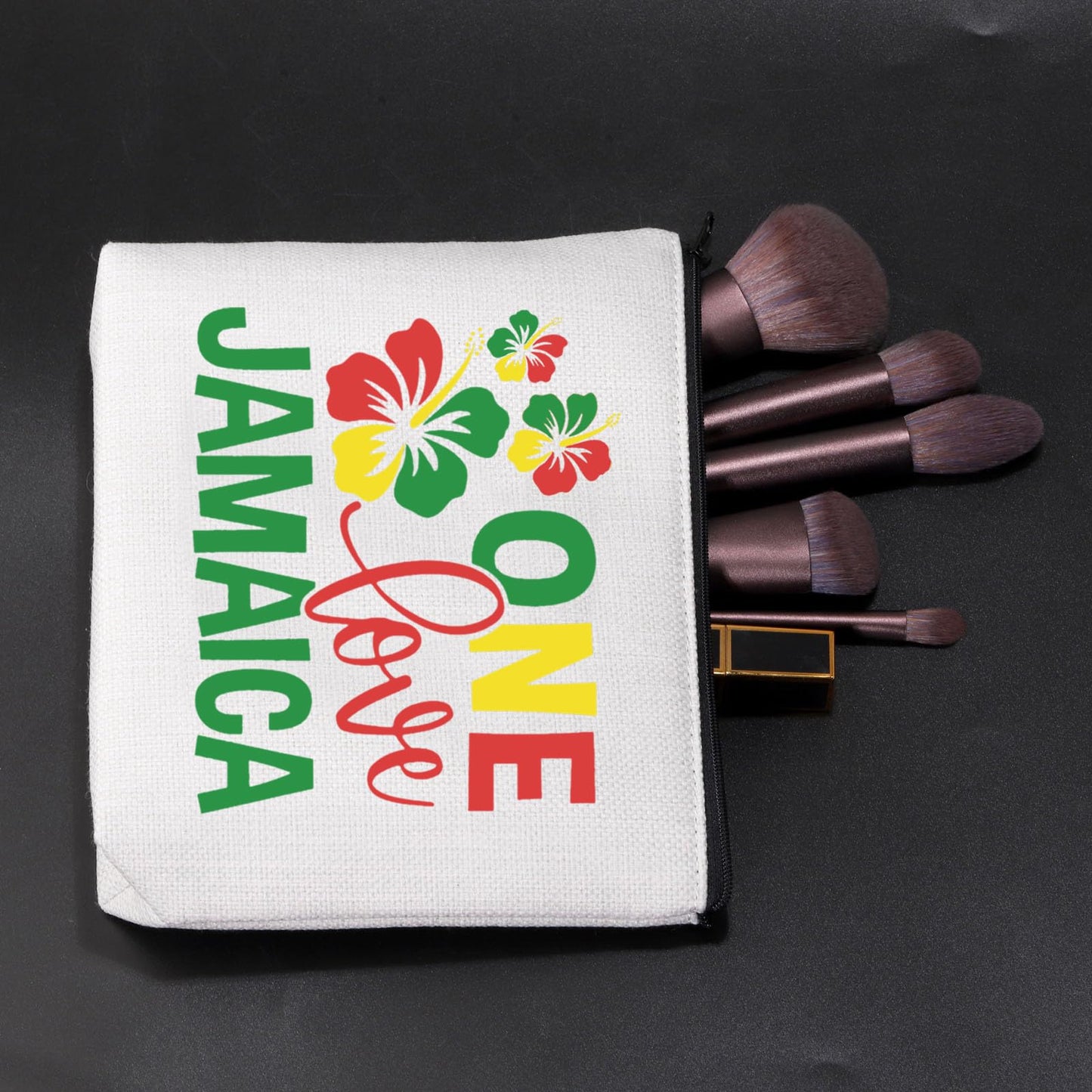 JNIAP Jamaica Gifts For Women Jamaica Vacation Cosmetic Bag One Love Jamaica Makeup Pouch Jamaican Souvenirs Travel Bag