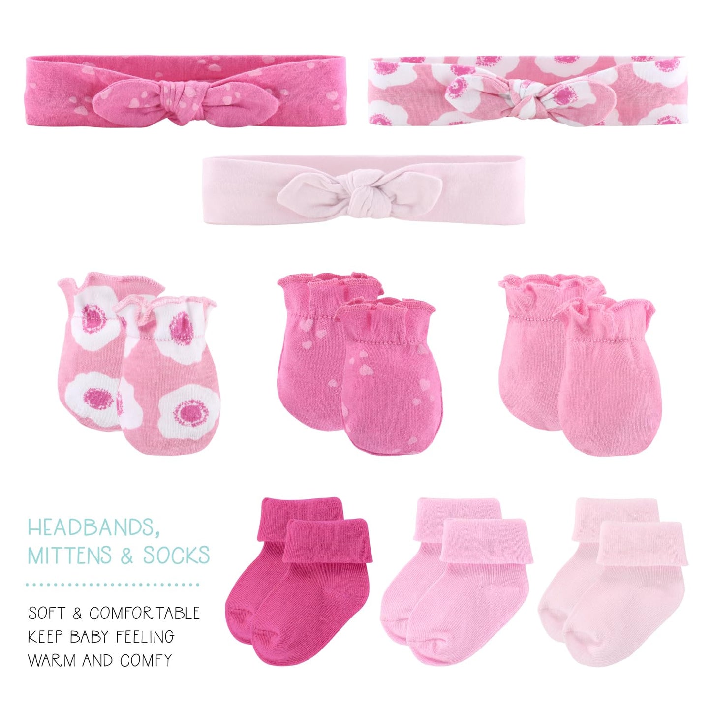 The Peanutshell Newborn Girl Clothes & EssentIals Set, 16 Piece Baby Layette Gift Set, 0-3 Month Outfits