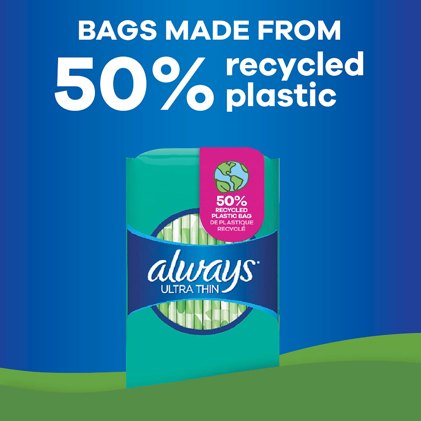 Always Ultra Thin Feminine Pads with Wings for Women, Super Absorbency, Unscented, Size 2, 126 Count