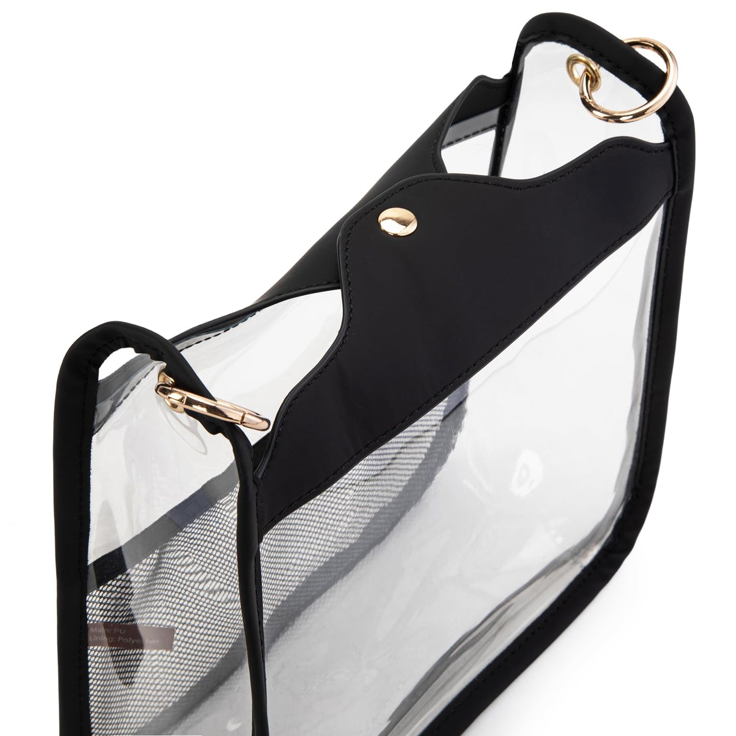 Montana West Clear Crossbody Bag with Guitar Strap Small Cross Body Purses Shoulder Handbag for Women MWC-308BK