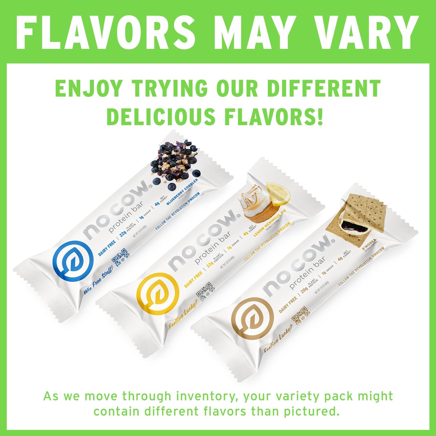 No Cow Protein Bar Brand Sampler, 20g Plus Plant Based Vegan, Keto Friendly, Low Sugar, Low Carb, Low Calorie, Gluten Free, Naturally Sweetened, Dairy Free, Non GMO, Kosher, 12 Pack