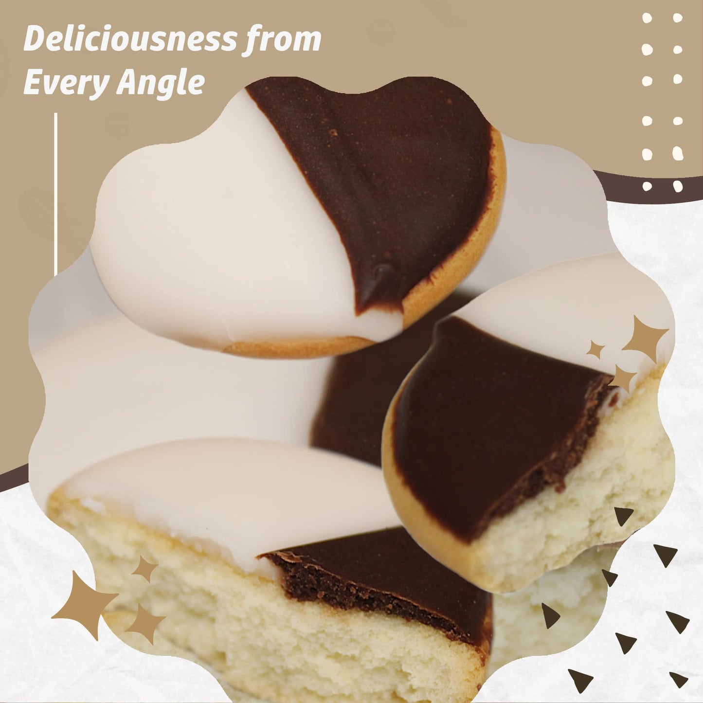Beigel's Black and White Cookies | New York Style | Fresh Baked Goods | Kosher Snack | 2.4" cookie | 24 Count