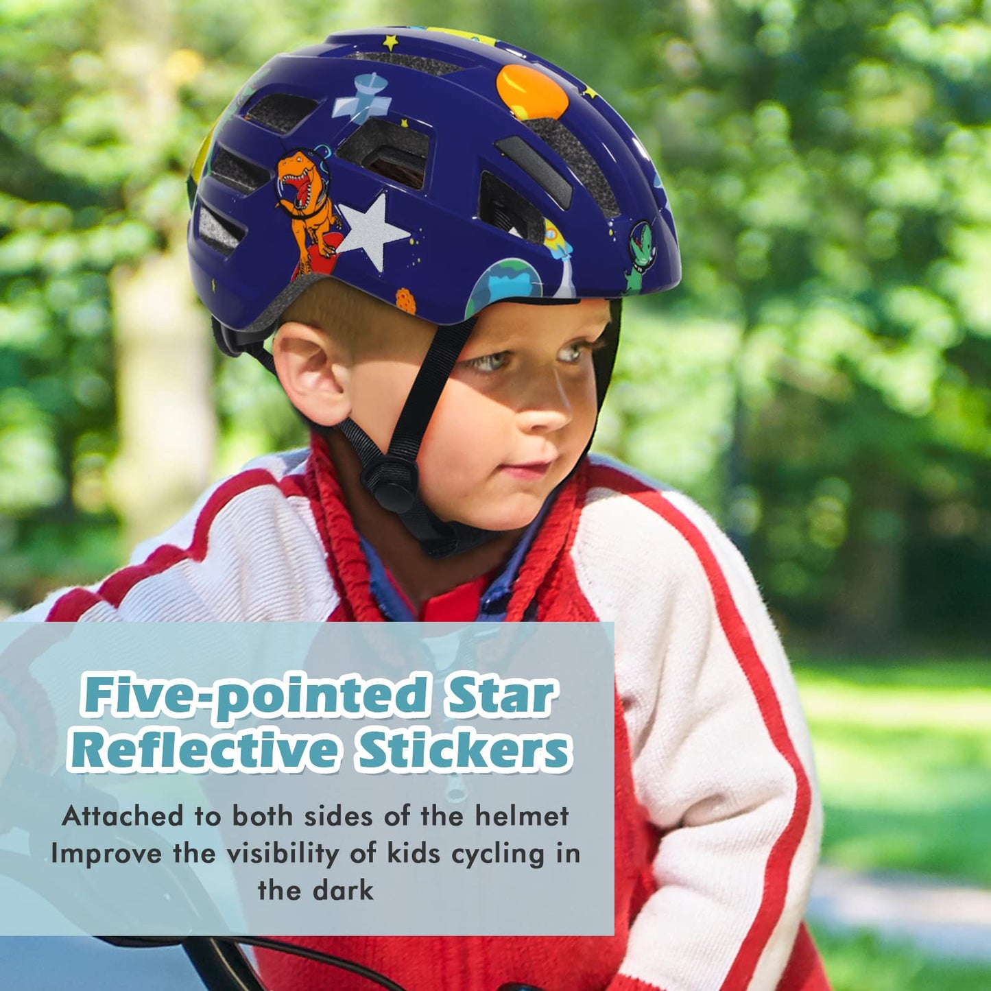 Kids Bike Helmet for Boys and Girls - Zacro Bike Helmets for Kids Ages 5-8-14 Years, Adjustable and Lightweight Bicycle Helmets with Reflective Stickers