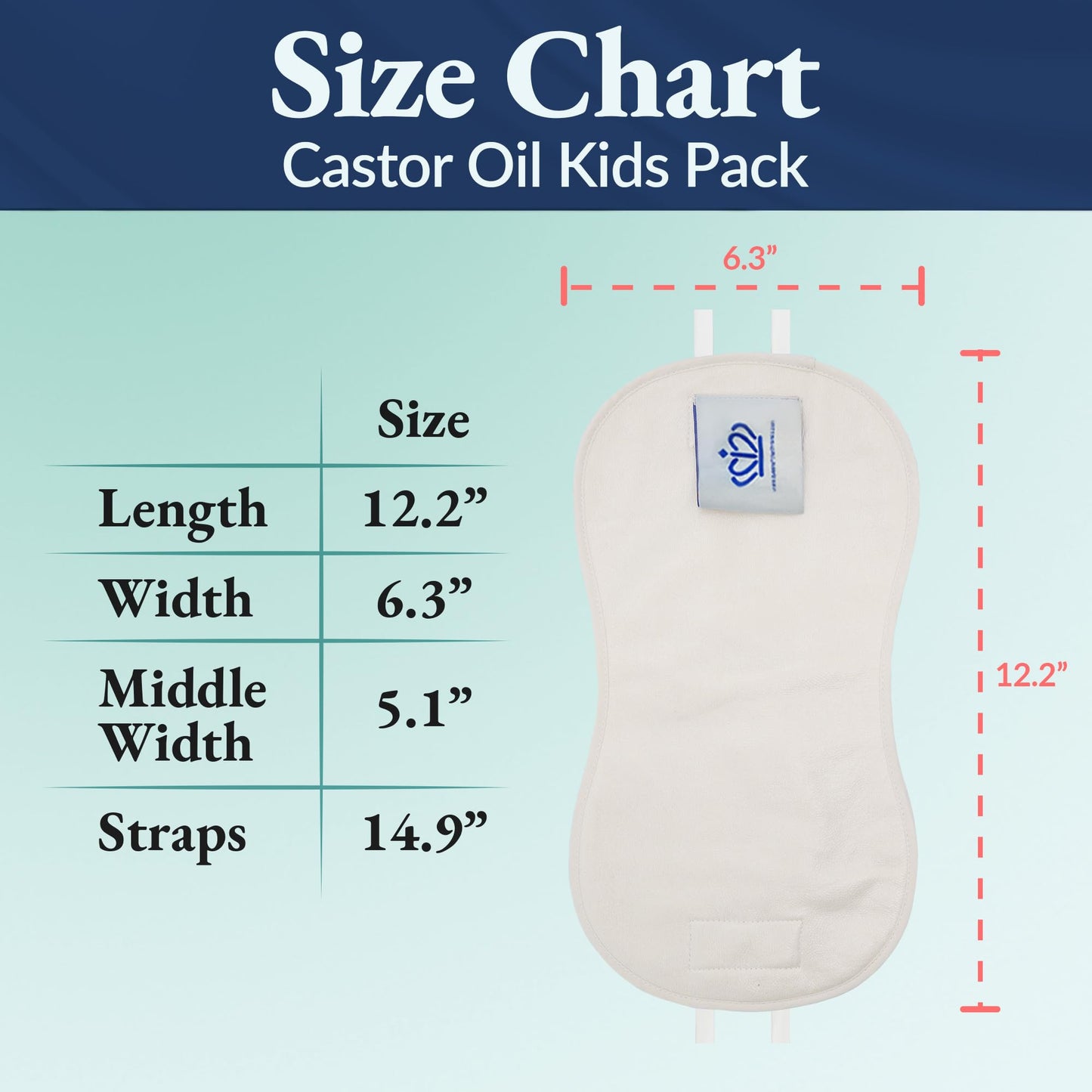 QUEEN OF THE THRONES Kids Castor Oil Pack - Organic Cotton Flannel (3.38oz Organic Castor Oil Included)