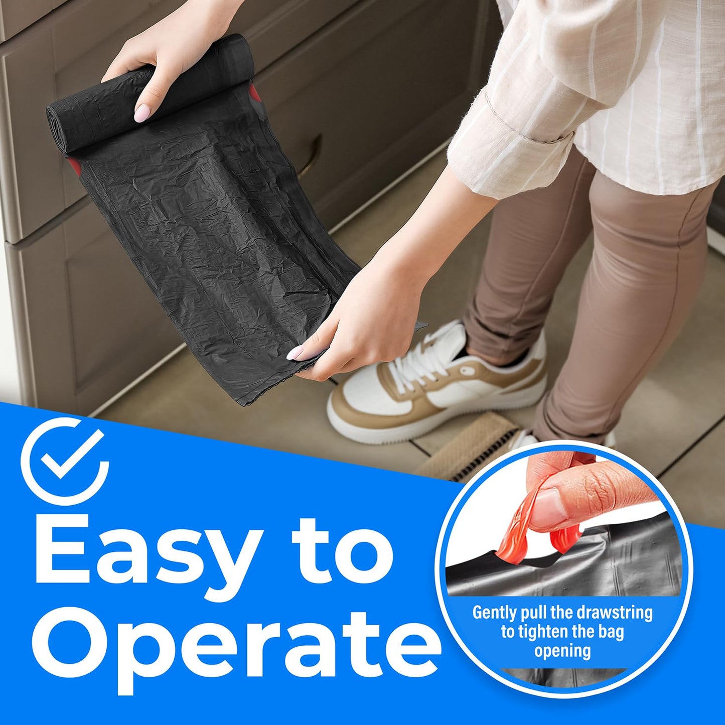 ToughBag 30 Gallon Trash Bags Drawstring (150 Count) Large Black Garbage Bags 30+ Gallon, Heavy Duty 30 Gallon Trash Bags for Kitchen, Commercial & Lawn