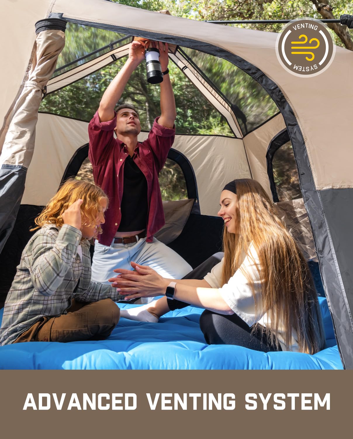 FanttikOutdoor Zeta C6 Pro Camping Tent 6 Person Instant Cabin Tent Setup in 60 Seconds with Rainfly & Windproof Portable Tent with Carry Bag for Family Camping & Hiking, Upgraded Ventilation