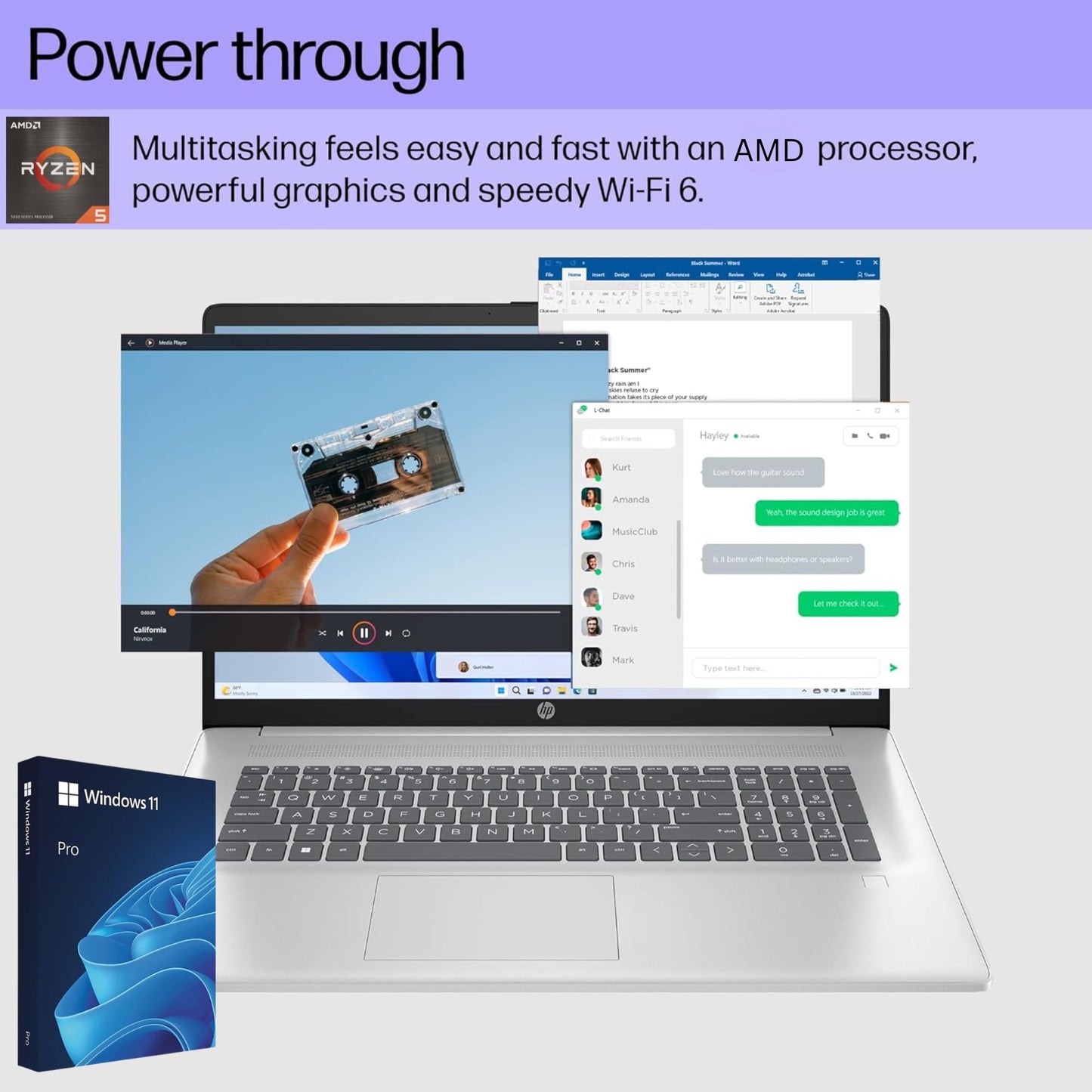 HP Elite 17.3" FHD Laptop for Small Business and College Students, 32GB RAM, 1.2TB SSD Storage(1TB PCIe & 250GB P500 External), AMD 6-Core Processor (Beats Intel Core i7-1065G7), Windows 11 Pro