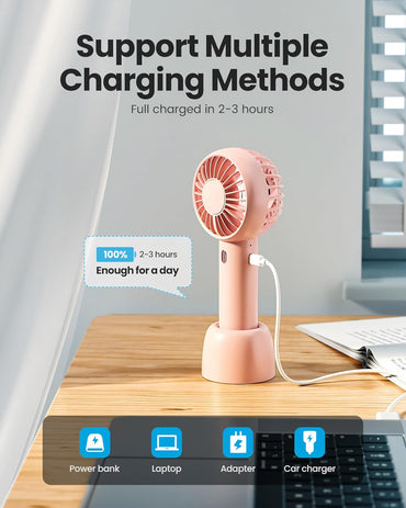 Gaiatop Mini Portable Fan, Small and Powerful, Cute Design 3 Speed Personal Handheld fan