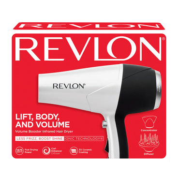 REVLON Infrared Hair Dryer | 1875 Watts of Lift, Body, and Volume (White)