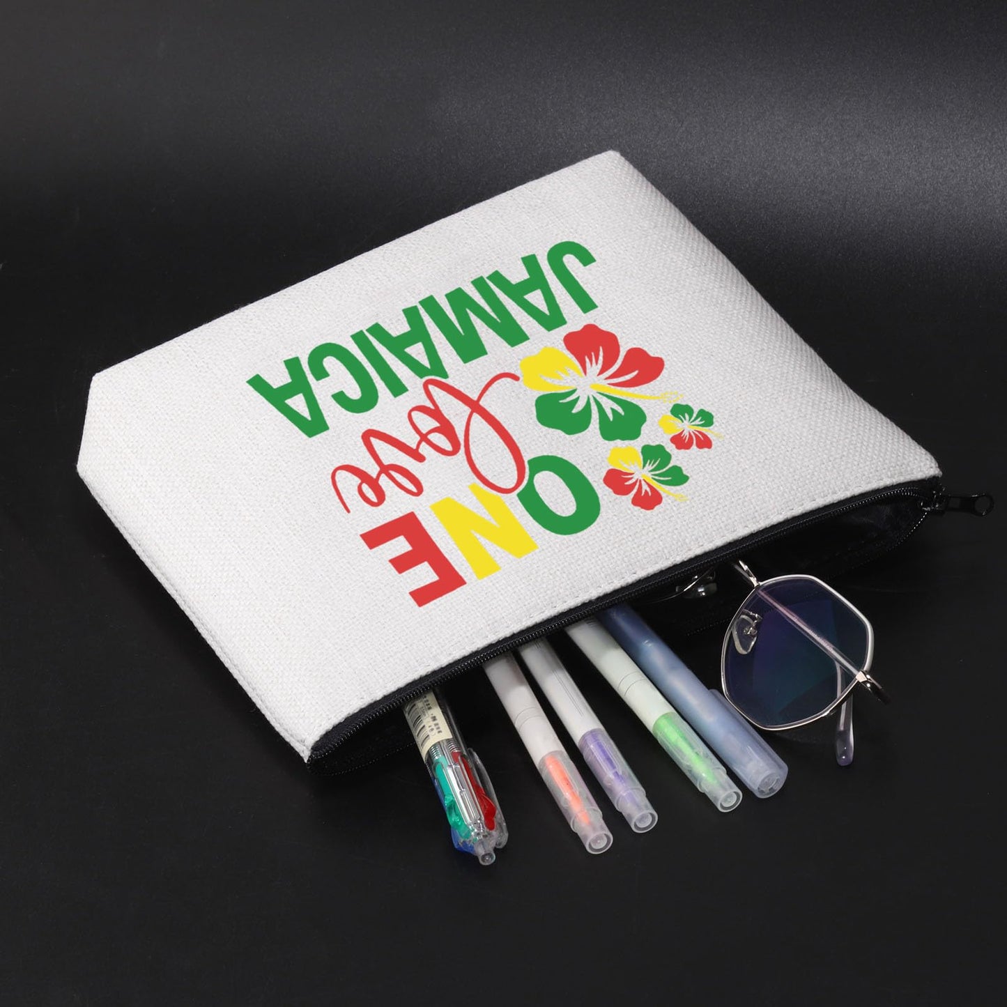 JNIAP Jamaica Gifts For Women Jamaica Vacation Cosmetic Bag One Love Jamaica Makeup Pouch Jamaican Souvenirs Travel Bag