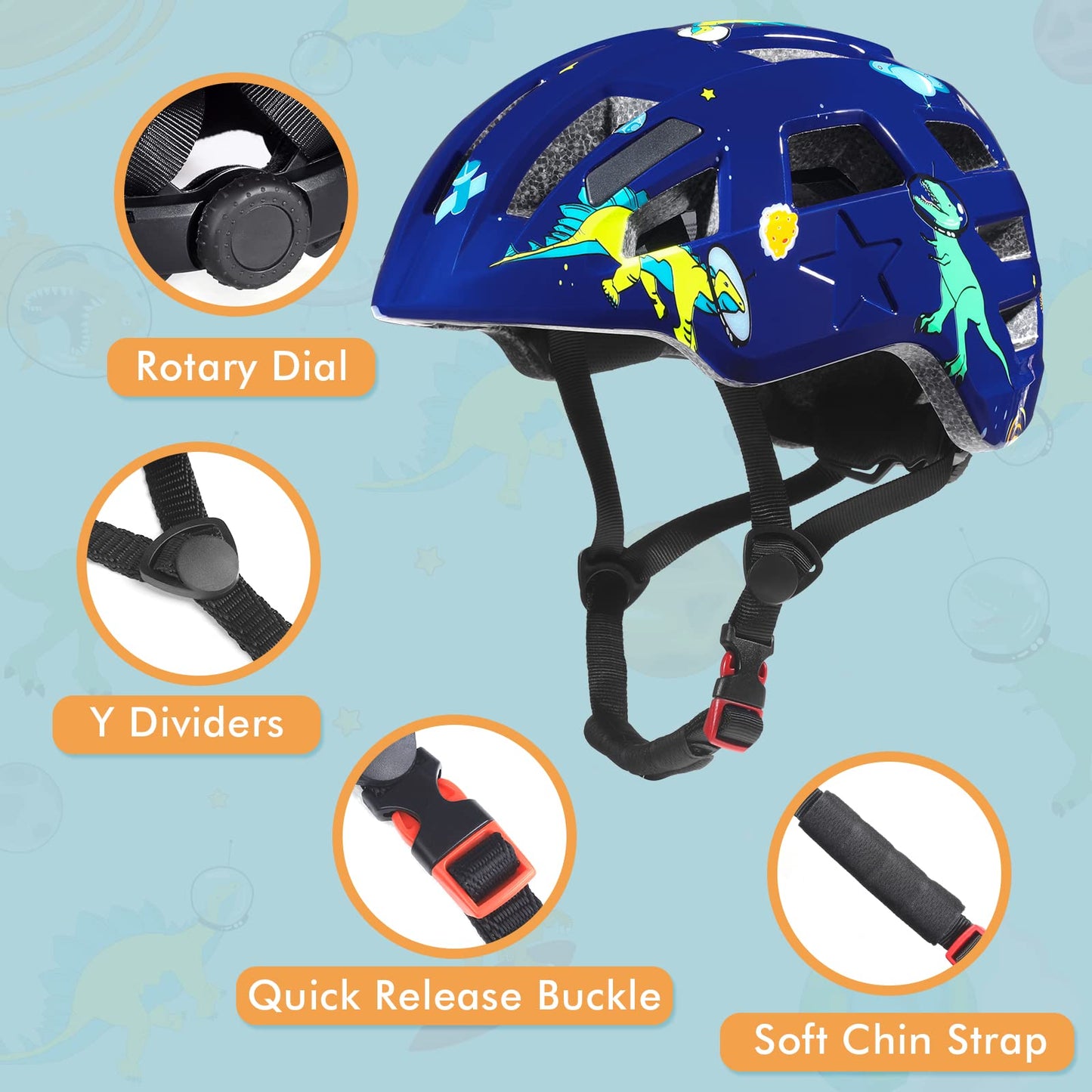 Kids Bike Helmet for Boys and Girls - Zacro Bike Helmets for Kids Ages 5-8-14 Years, Adjustable and Lightweight Bicycle Helmets with Reflective Stickers
