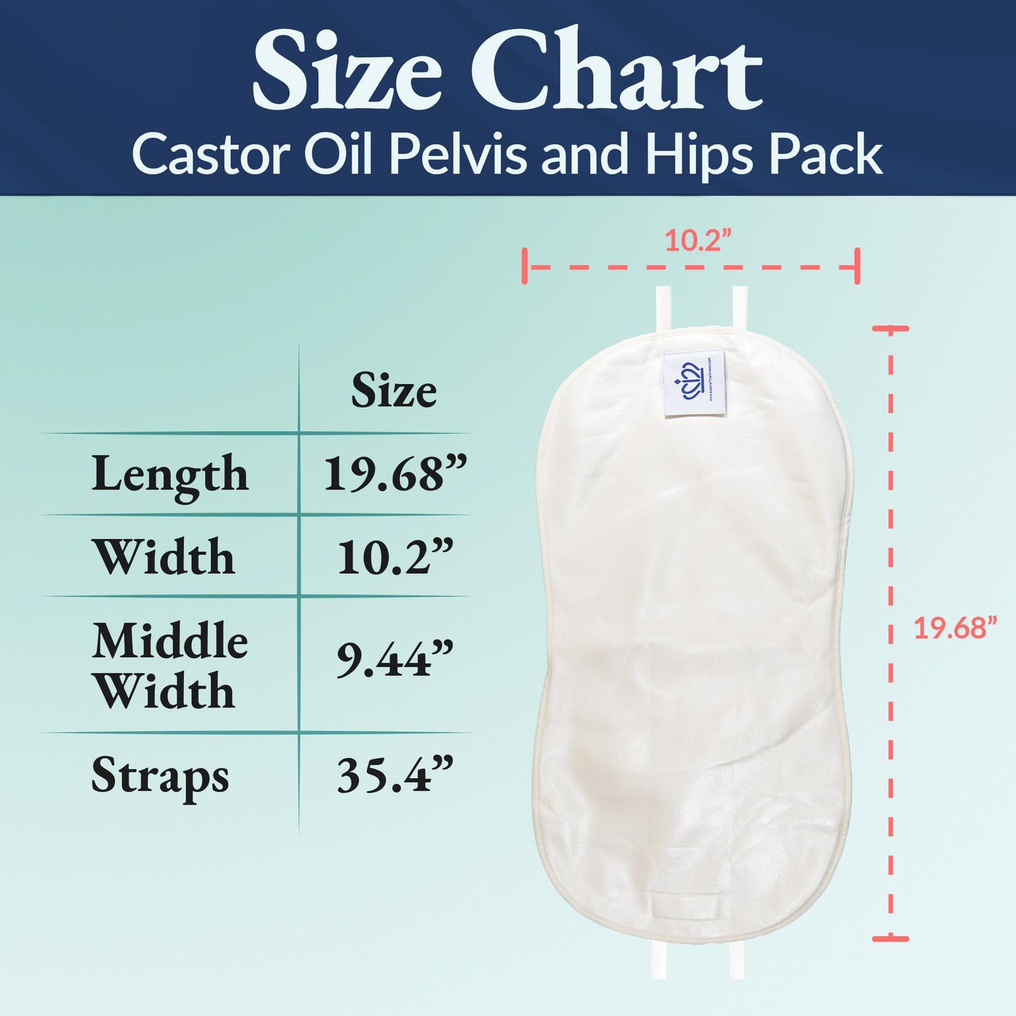 Queen of the Thrones Pelvic Castor Oil Pack Kit + Organic Golden Castor Oil 16.9oz