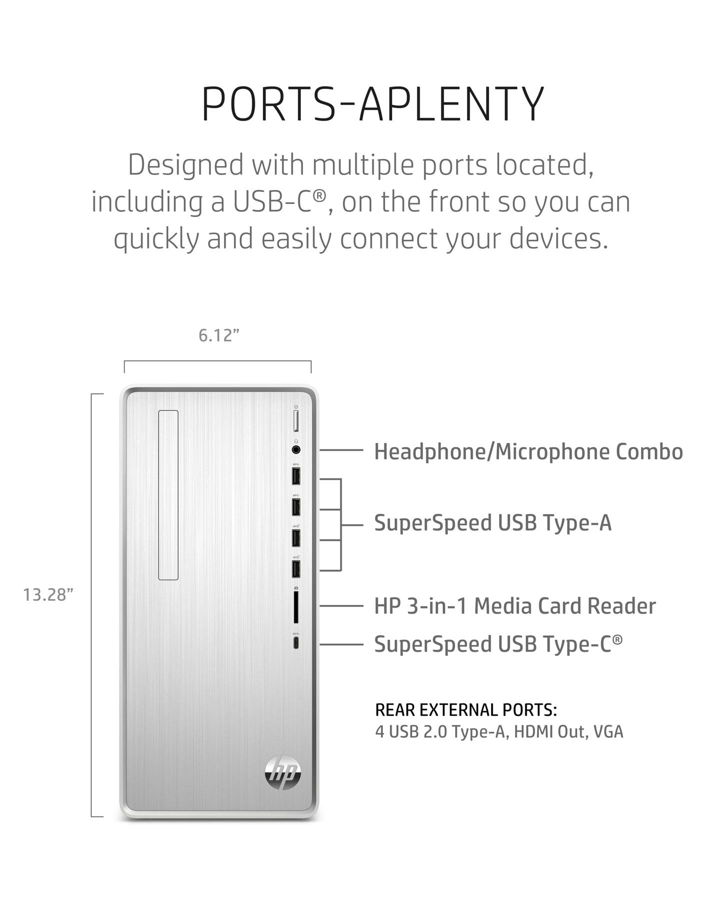 HP Pavilion Desktop PC, AMD Ryzen 7 5700G, 16 GB RAM, 512 GB SSD, Windows 11 Pro, Wi-Fi 5 & Bluetooth Connectivity, 9 USB Ports, Wired Mouse and Keyboard Combo, Pre-Built Tower (TP01-2022, 2021)