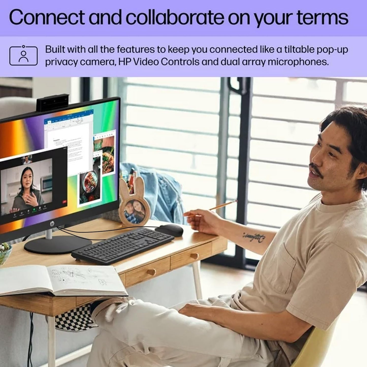 HP Newest 27" Touchscreen All-in-One, 27" FHD Display, Intel Core i7-1355U, 32GB RAM, 1TB SSD, IR Camera, Wired Keyboard & Mouse, HDMI, RJ45, Wi-Fi 6, Windows 11 Home, Black