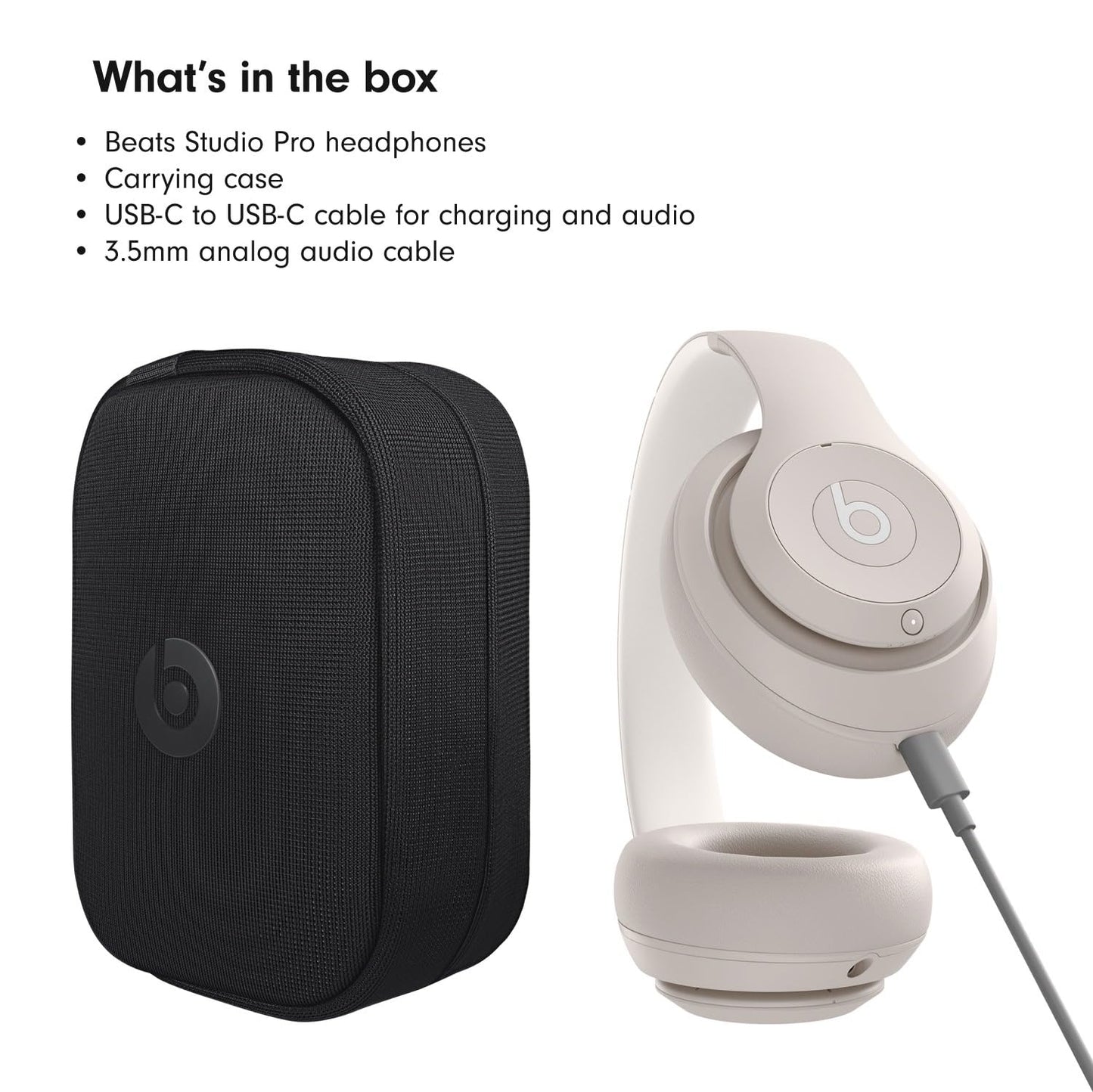 Beats Studio Pro - Wireless Bluetooth Noise Cancelling Headphones - Personalized Spatial Audio, USB-C Lossless Audio, Apple & Android Compatibility, Up to 40 Hours Battery Life - Sandstone