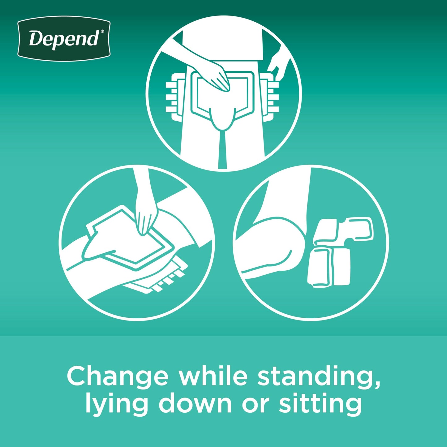 Depend Incontinence Protection with Tabs, Unisex, Large (35–49" Waist, over 170 lbs), Maximum Absorbency, 48 Count (3 Packs of 16)