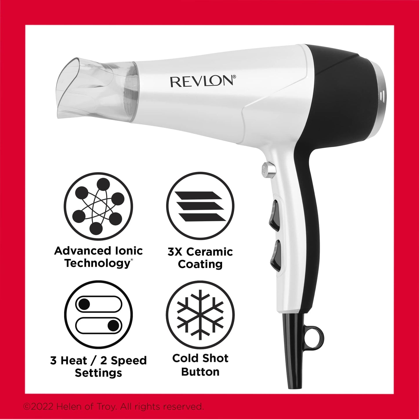 REVLON Infrared Hair Dryer | 1875 Watts of Lift, Body, and Volume (White)