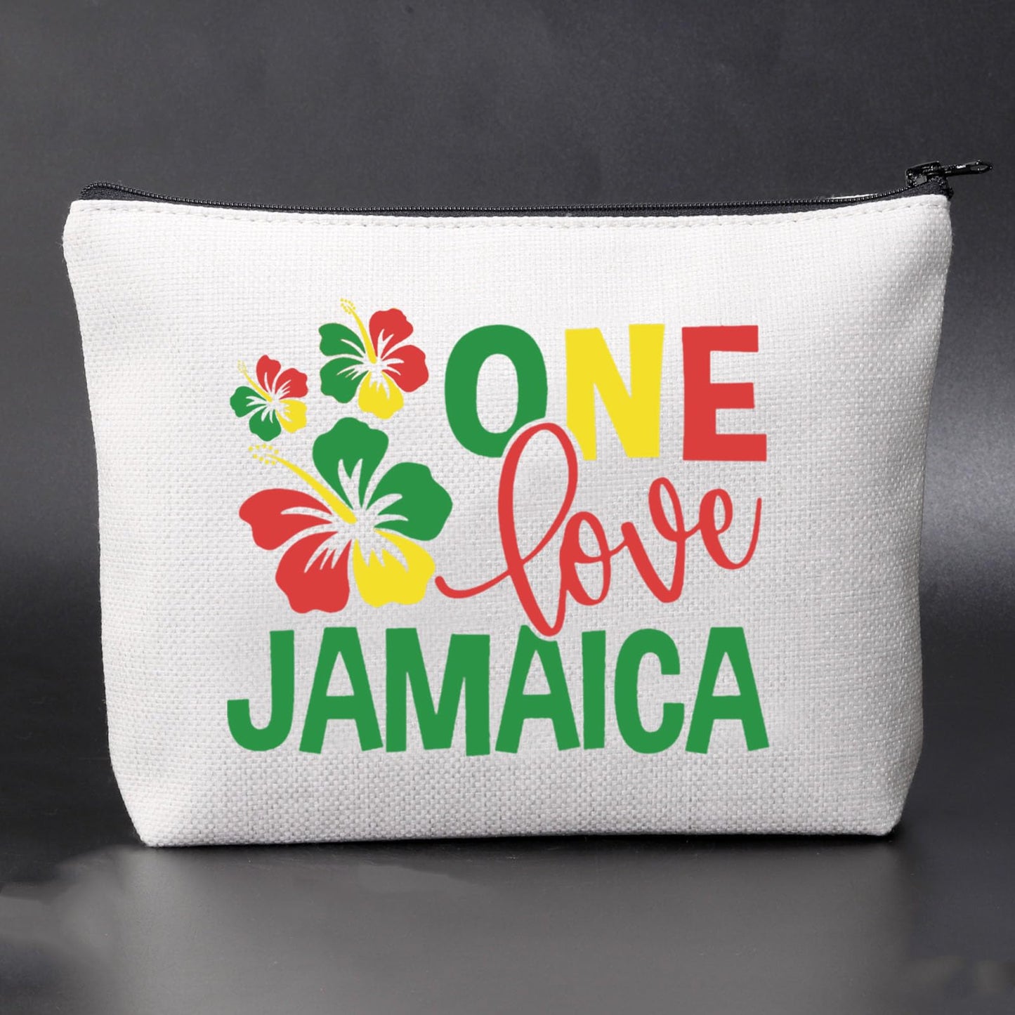 JNIAP Jamaica Gifts For Women Jamaica Vacation Cosmetic Bag One Love Jamaica Makeup Pouch Jamaican Souvenirs Travel Bag