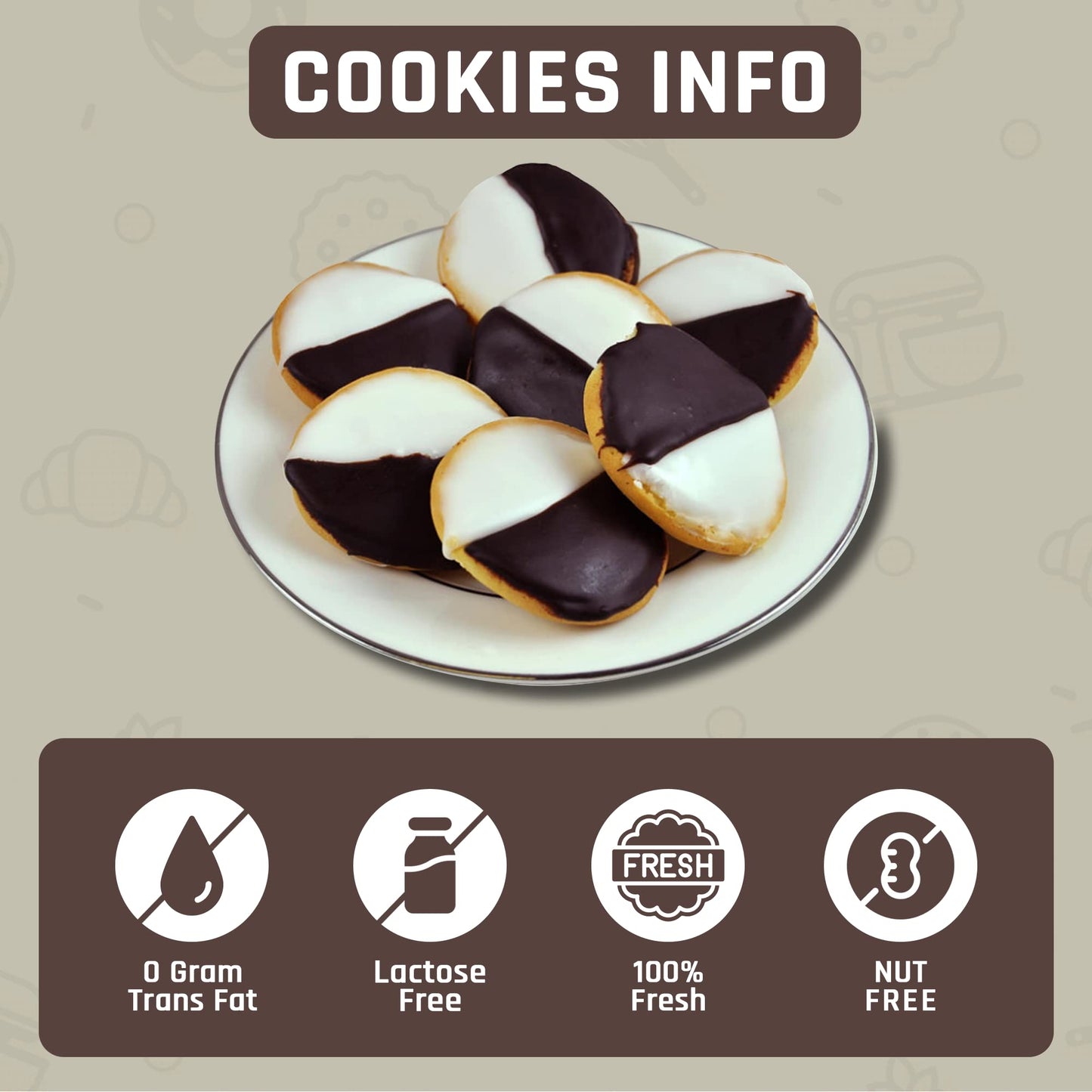 Beigel's Black and White Cookies | New York Style | Fresh Baked Goods | Kosher Snack | 2.4" cookie | 24 Count