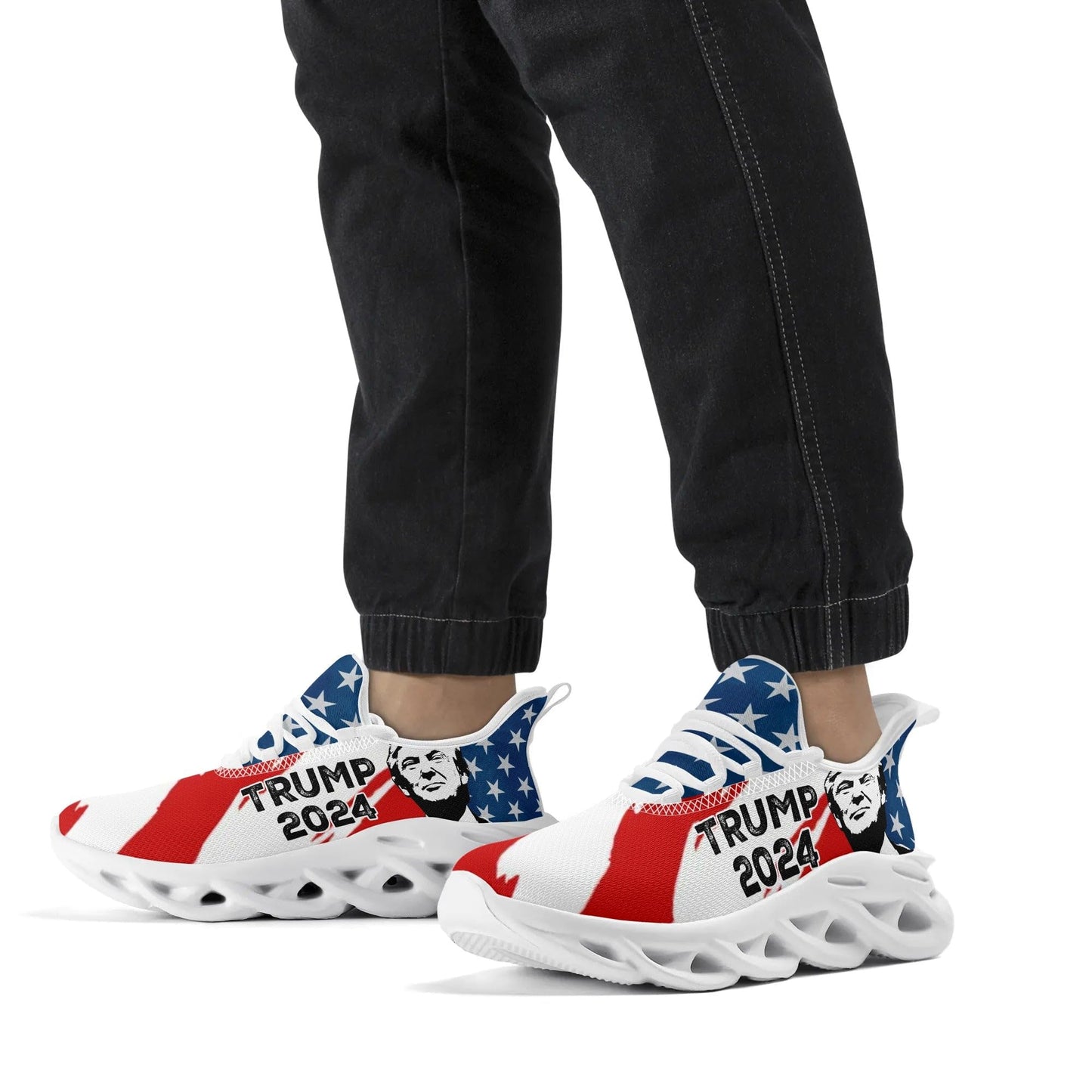 Men's Trump 2024 Shoes Sneakers, Trump Support Shoes, Trump 2024 Shoes for Men, Trump 2024 Shoes Running Sneaker Men for Trump Support, American Flag Trump Shoes White