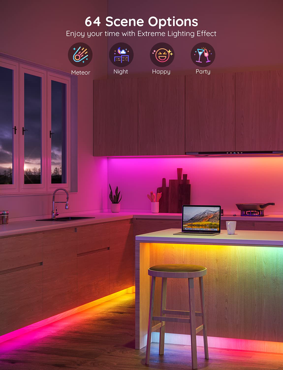 Govee LED Strip Lights RGBIC, 16.4ft Bluetooth Color Changing LED Lights with Segmented App Control, Smart LED Strip Color Picking, Music Sync LED Lights for Bedroom, Living Room, Party, Mother's Day