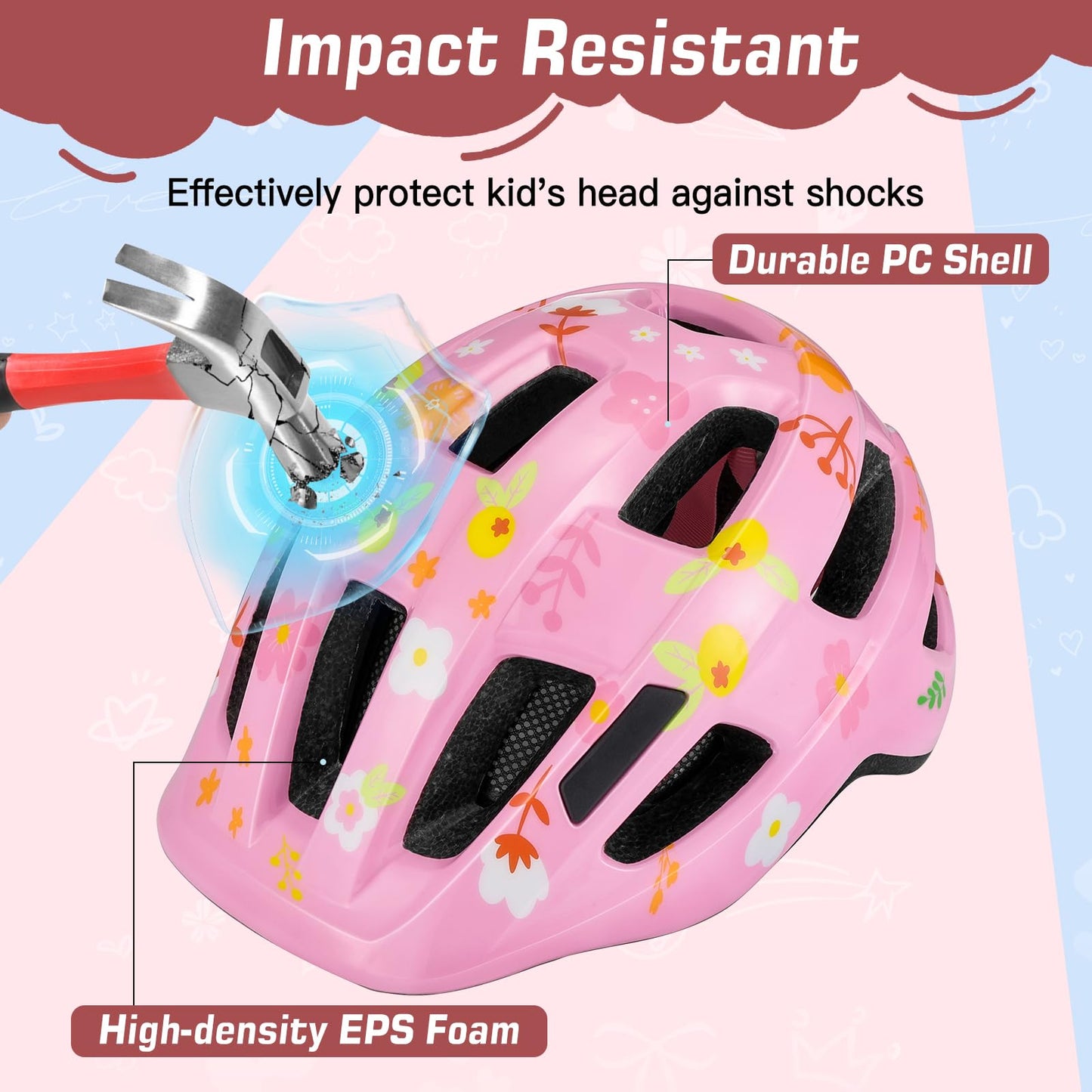 Zacro Kids Bike Helmet for Boys and Girls - From Toddler to Youth Ages 2-5/5-8/8-14 Years Old, Adjustable Multi-Sport Bicycle Skateboard Roller Skating Scooter Balance Bike Helmets for Children Safety