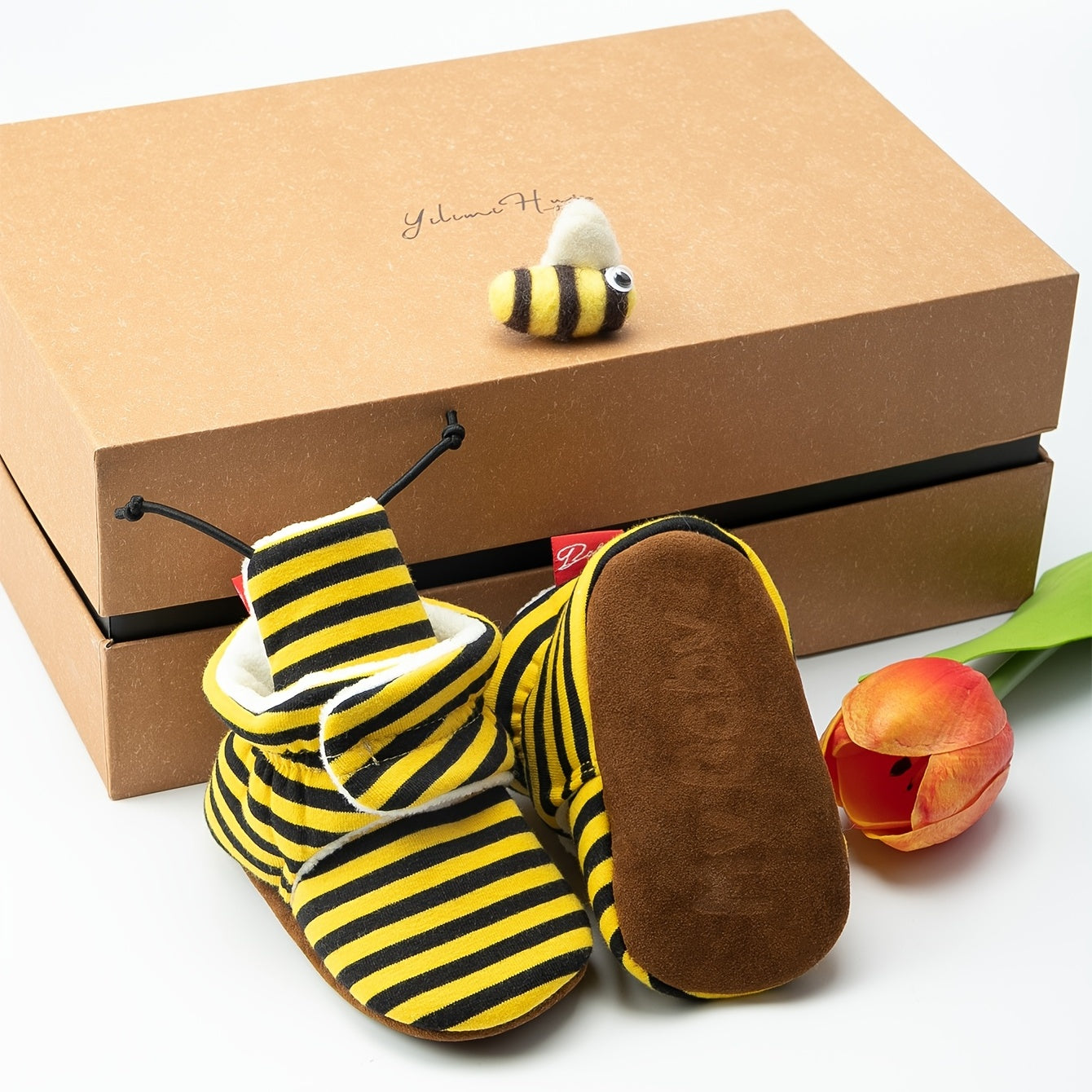 Warm, Cozy Newborn Animal Print Fleece Booties with Non-Slip Soles & Easy Fasten - Autumn/Winter Essential