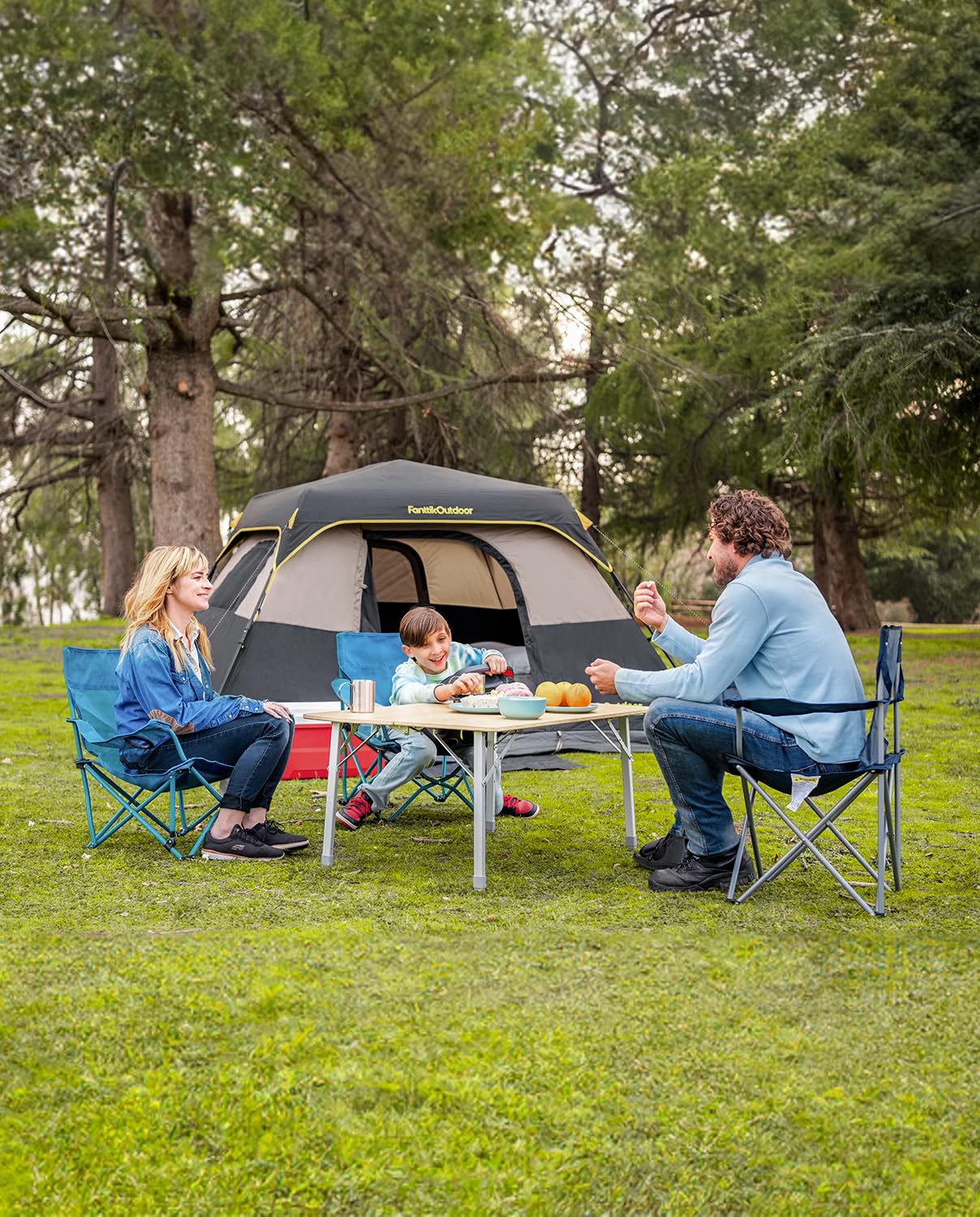 FanttikOutdoor Zeta C6 Pro Camping Tent 6 Person Instant Cabin Tent Setup in 60 Seconds with Rainfly & Windproof Portable Tent with Carry Bag for Family Camping & Hiking, Upgraded Ventilation