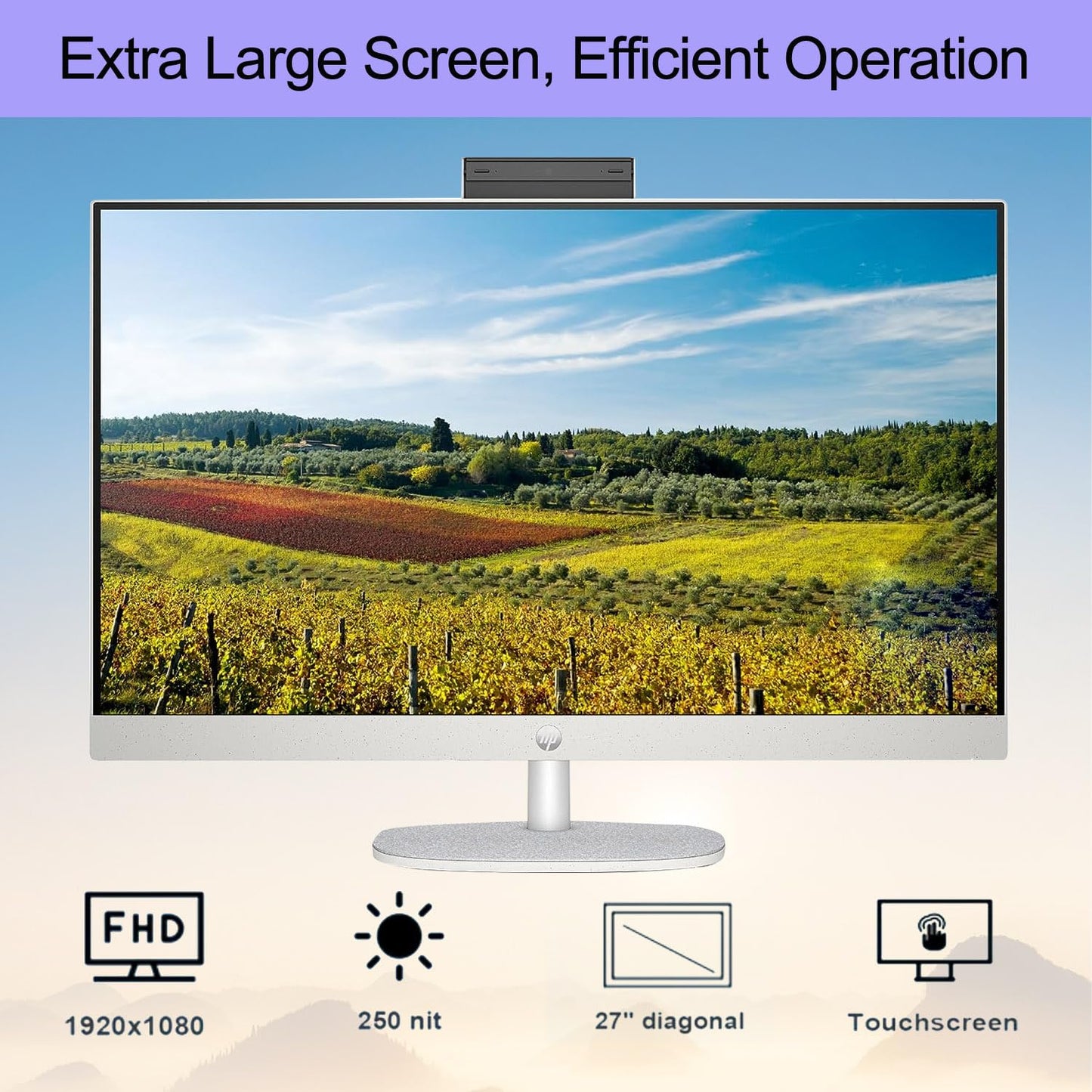 HP Essential Business All-in-One, 27" FHD Touchscreen, Intel Core i7-1355U, 32GB RAM, 1TB SSD, IR Camera, Wired Keyboard & Mouse, HDMI, RJ45, Wi-Fi 6, Windows 11 Pro, White