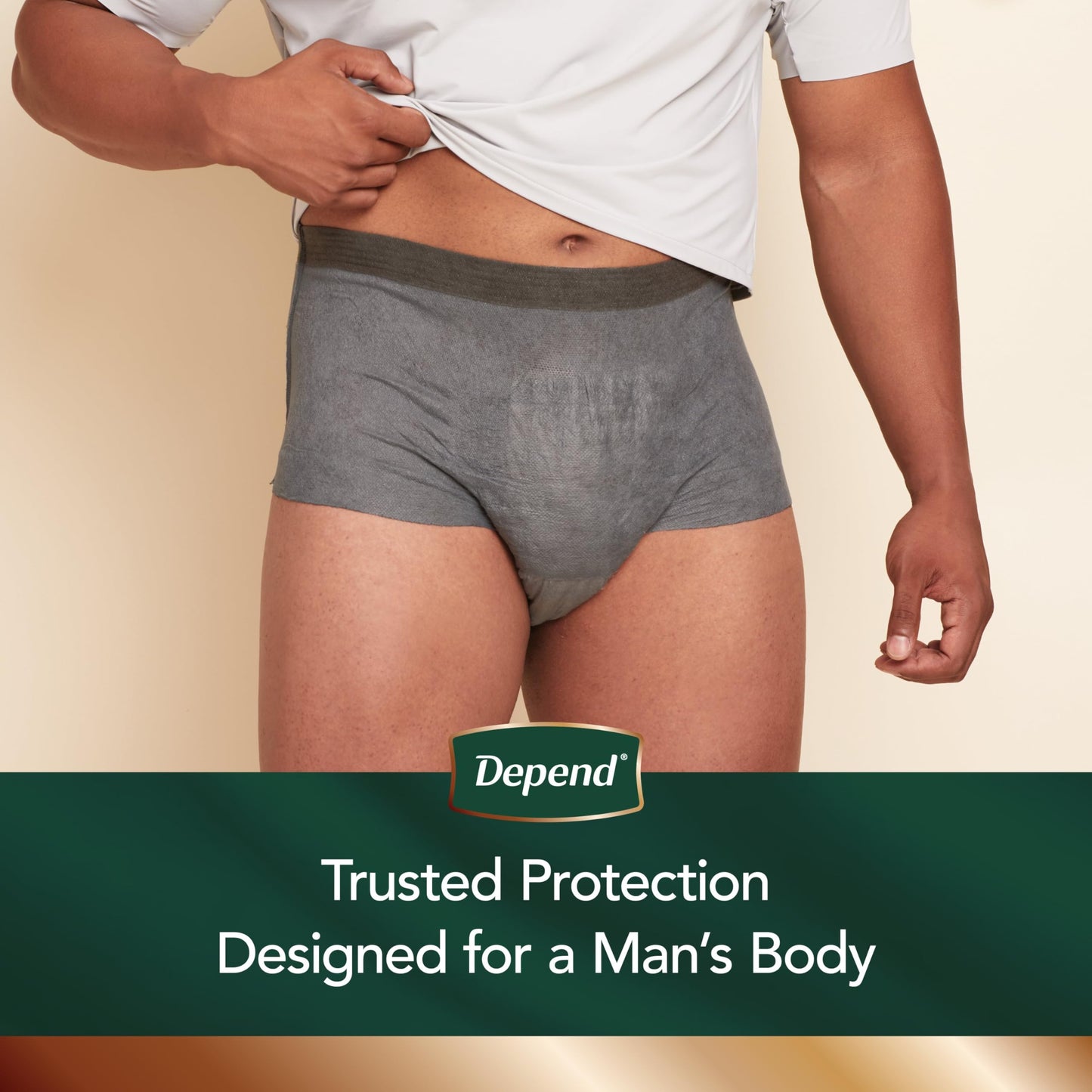 Depend Real Fit Incontinence Underwear for Men, Disposable, Maximum Absorbency, Small/Medium, Black, 56 Count, Packaging May Vary