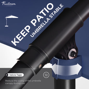 FRUITEAM 10FT Patio Umbrellas Offset Cantilever Umbrella, Large Shade Hanging Market Umbrella, Waterproof & UV Protection Outdoor Pool Umbrella with Ventilation for Backyard/Garden