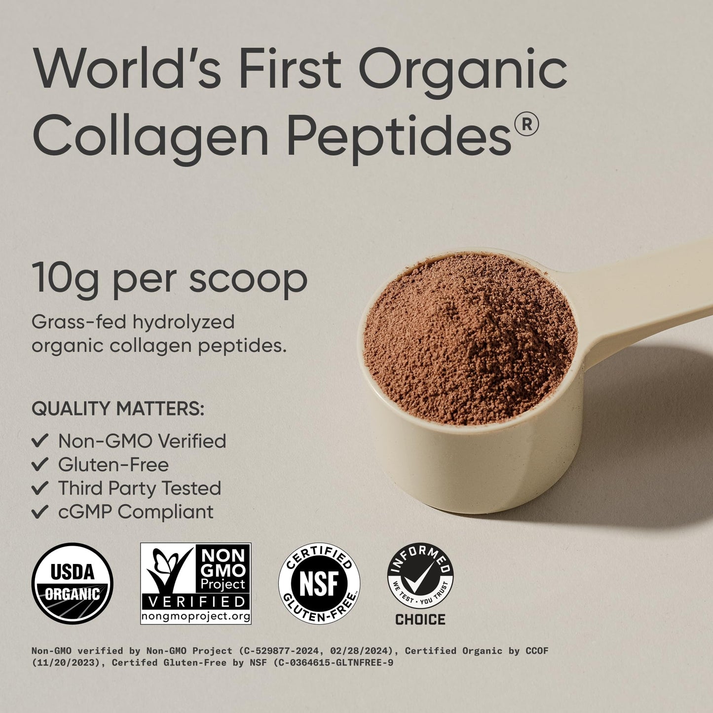 Sports Research Organic Collagen Powder - Hydrolyzed Type I & III Collagen Protein - USDA Organic, Gluten Free, Sustainably Sourced - Dark Chocolate - 30 Servings