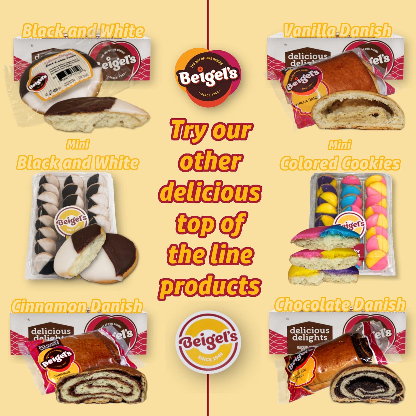 Beigel's Black and White Cookies | New York Style | Fresh Baked Goods | Kosher Snack | 2.4" cookie | 24 Count