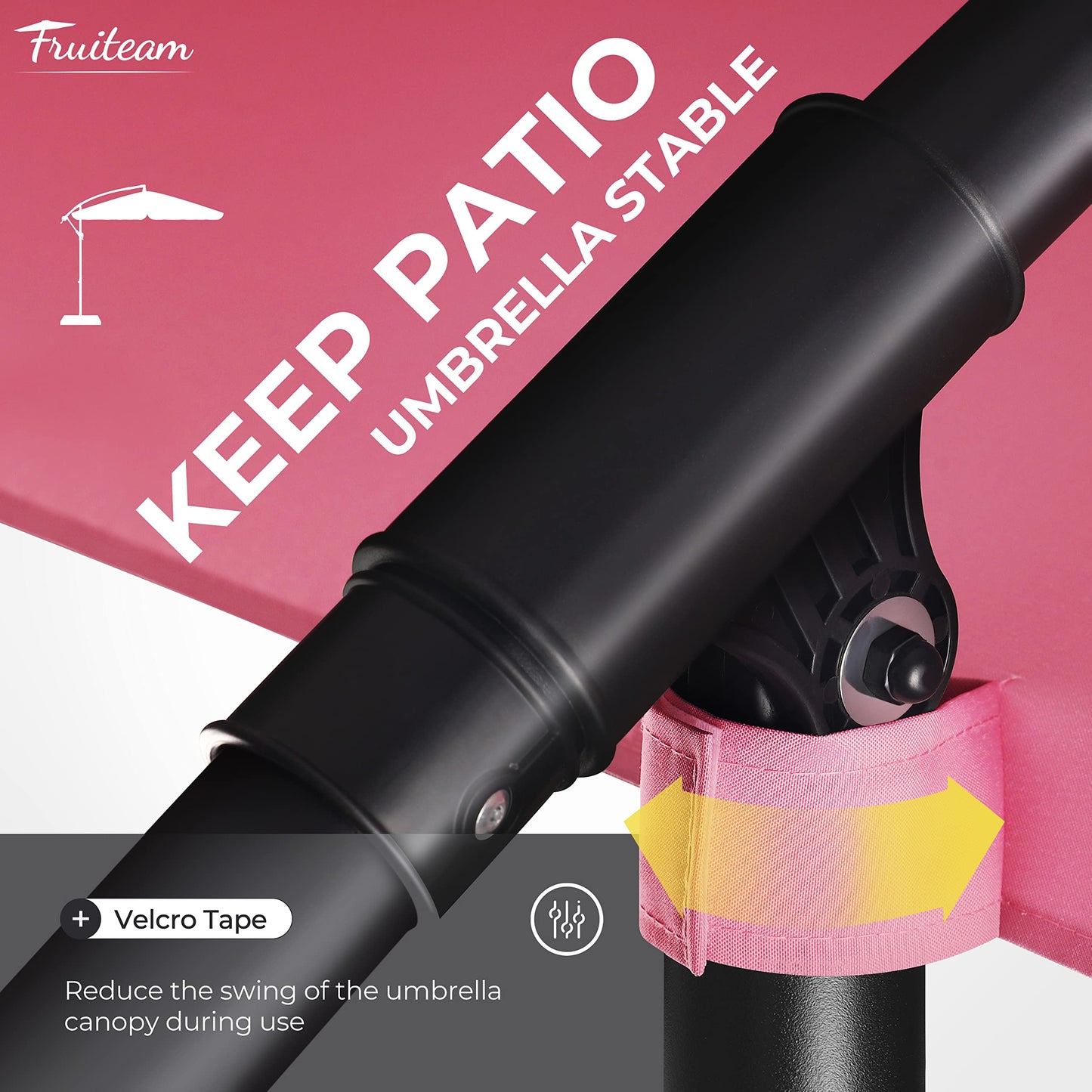 FRUITEAM 10ft Patio Umbrella Fade-resistant Offset Hanging Umbrellas, Large Market Umbrella UV Protection, Outdoor Umbrella with Ventilation for Backyard, Deck, Garden