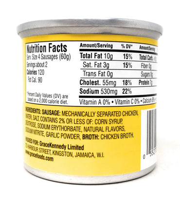 Grace Chicken Vienna Sausages in Chicken Broth (8 Pack, Total of 36.8oz)