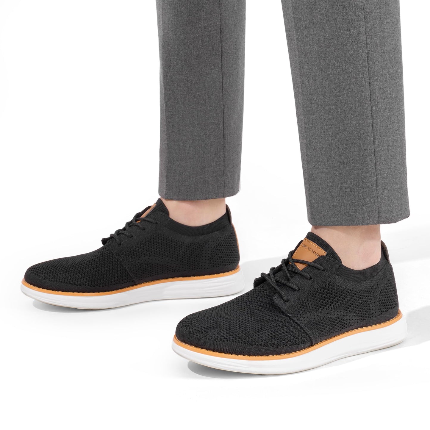 Bruno Marc Mens AirEaseⅠ Mesh Sneakers Oxfords Lace-Up Lightweight Casual Walking Shoes, 1/Black - 10.5(Grand-01)