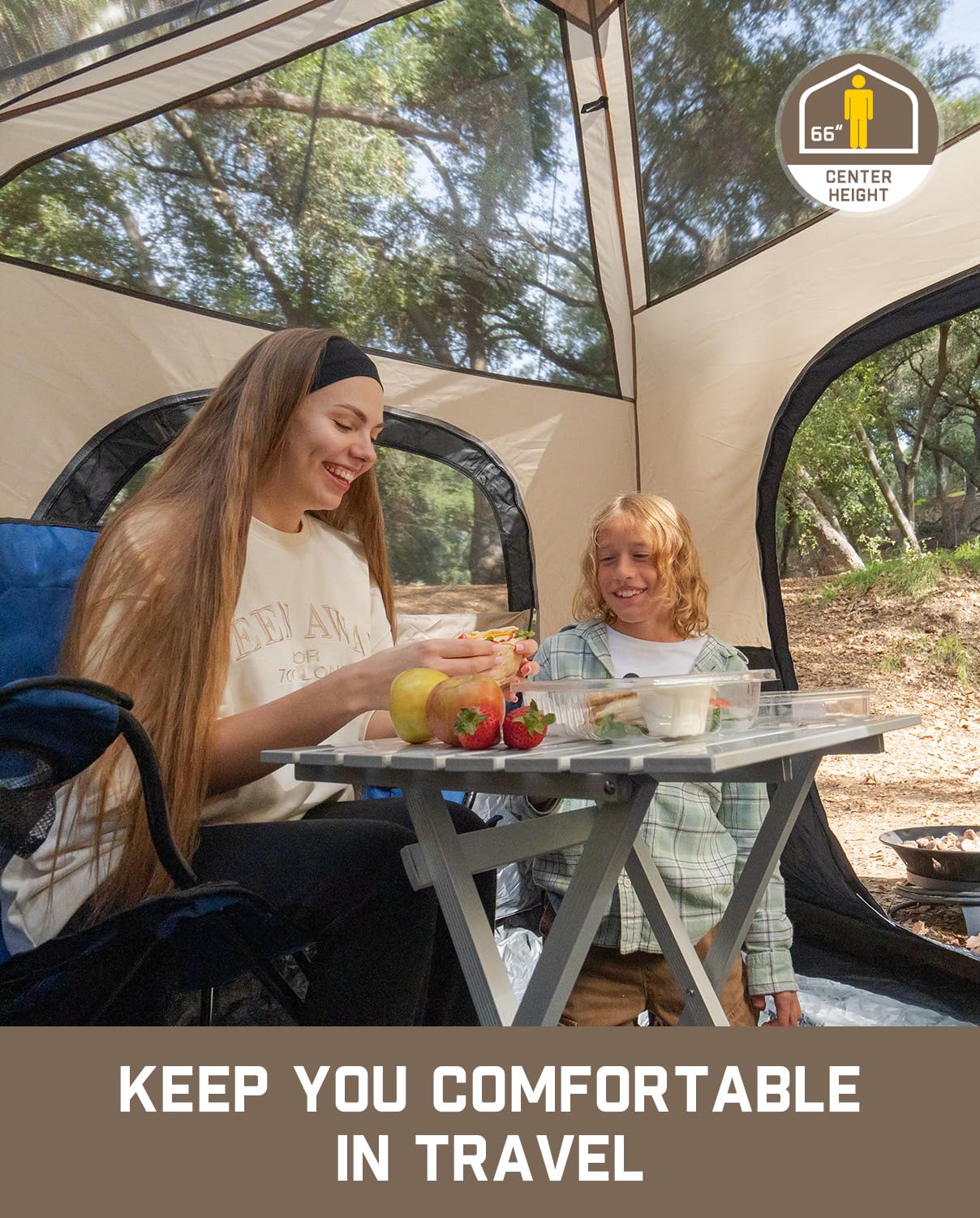 FanttikOutdoor Zeta C6 Pro Camping Tent 6 Person Instant Cabin Tent Setup in 60 Seconds with Rainfly & Windproof Portable Tent with Carry Bag for Family Camping & Hiking, Upgraded Ventilation