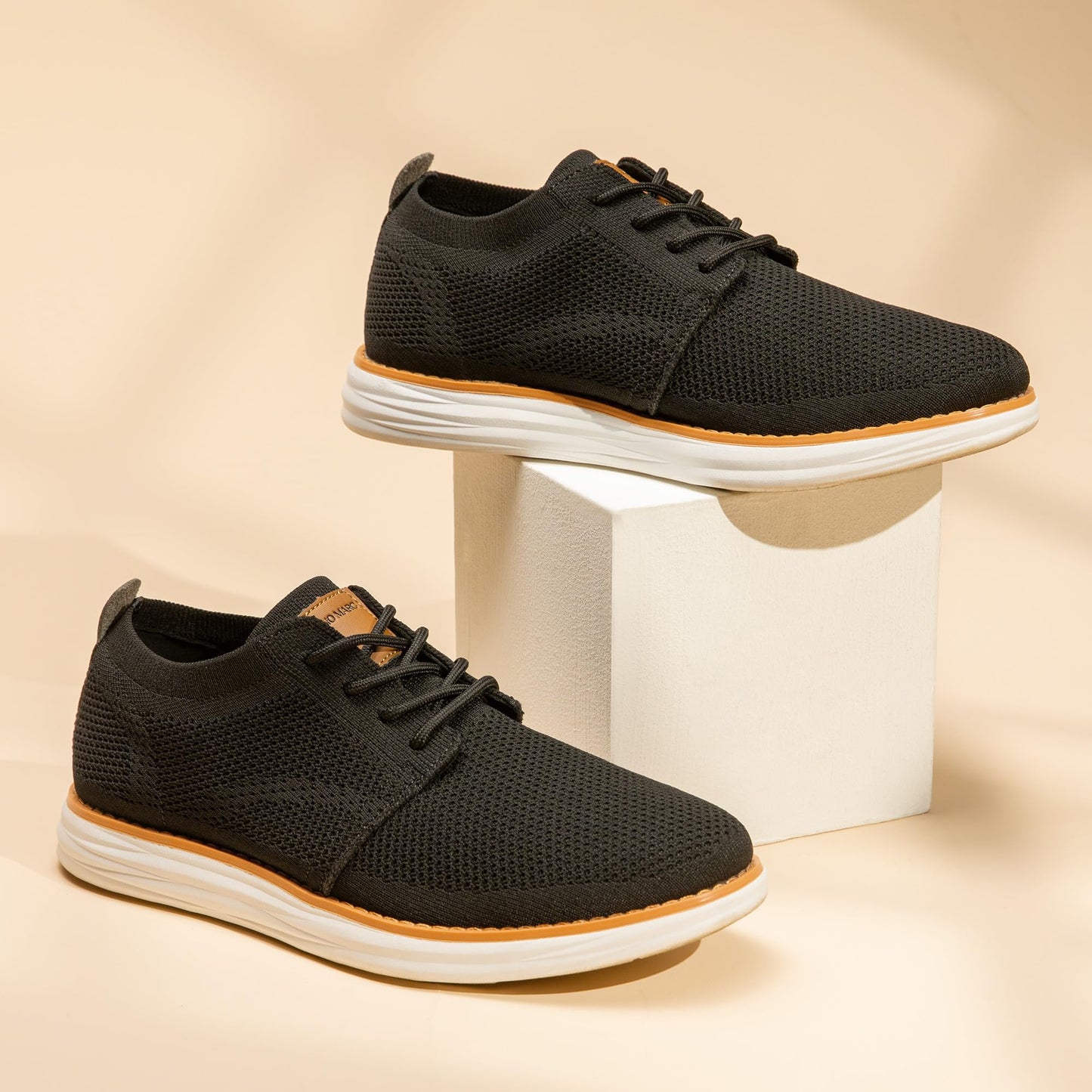 Bruno Marc Mens AirEaseⅠ Mesh Sneakers Oxfords Lace-Up Lightweight Casual Walking Shoes, 1/Black - 10.5(Grand-01)