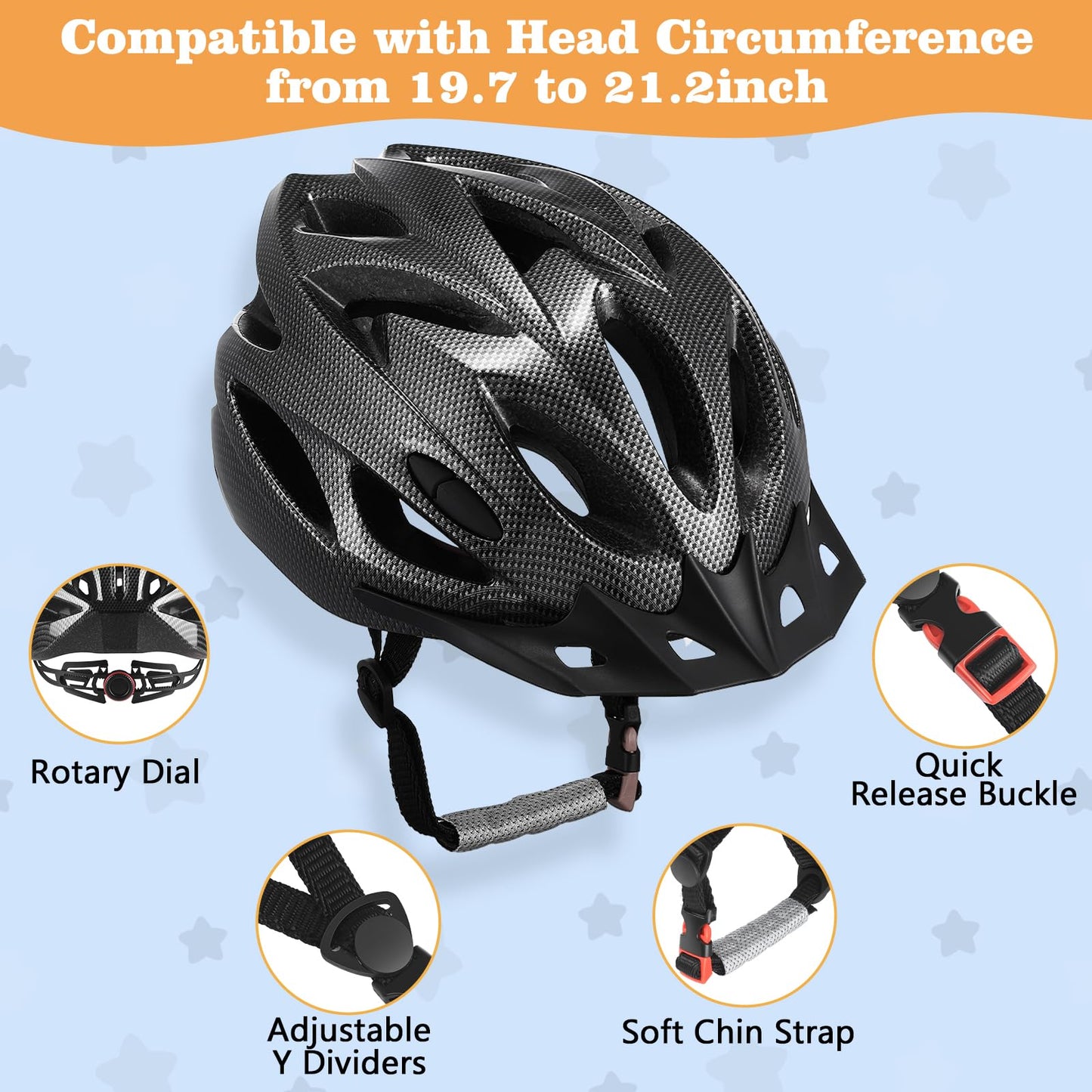 Zacro Kids Bike Helmet - Boys and Girls Youth Bike Helmets Fits Ages 5-8/8-14 Year Olds, Dial Fit Adjustment & Detachable Visor, Lightweight Bicycle Helmet for Mountain Cycling CPSC Safety Certified