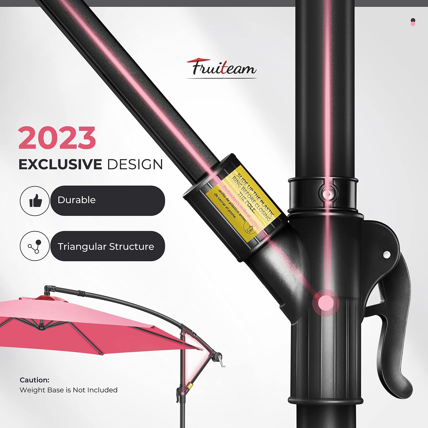 FRUITEAM 10ft Patio Umbrella Fade-resistant Offset Hanging Umbrellas, Large Market Umbrella UV Protection, Outdoor Umbrella with Ventilation for Backyard, Deck, Garden