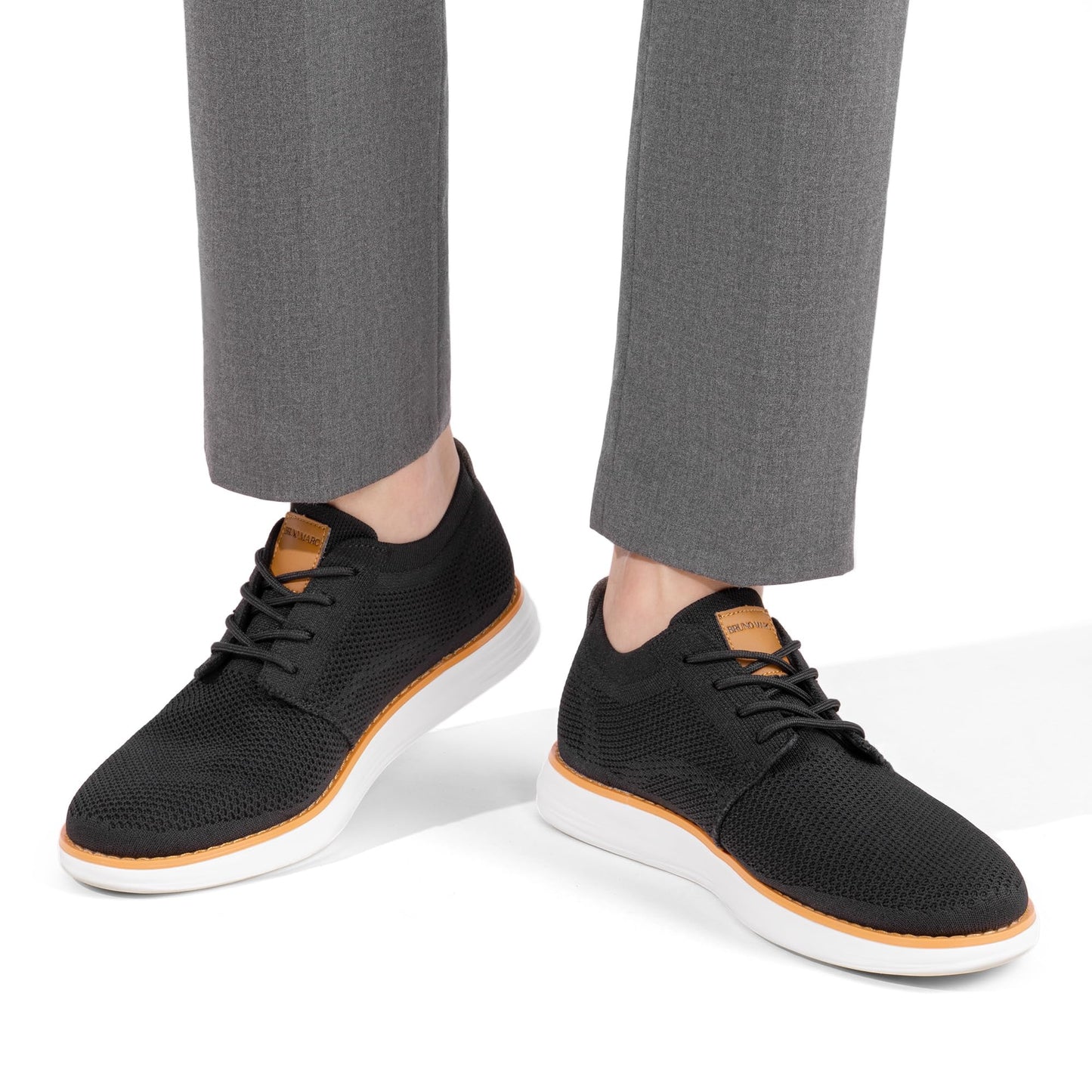 Bruno Marc Mens AirEaseⅠ Mesh Sneakers Oxfords Lace-Up Lightweight Casual Walking Shoes, 1/Black - 10.5(Grand-01)